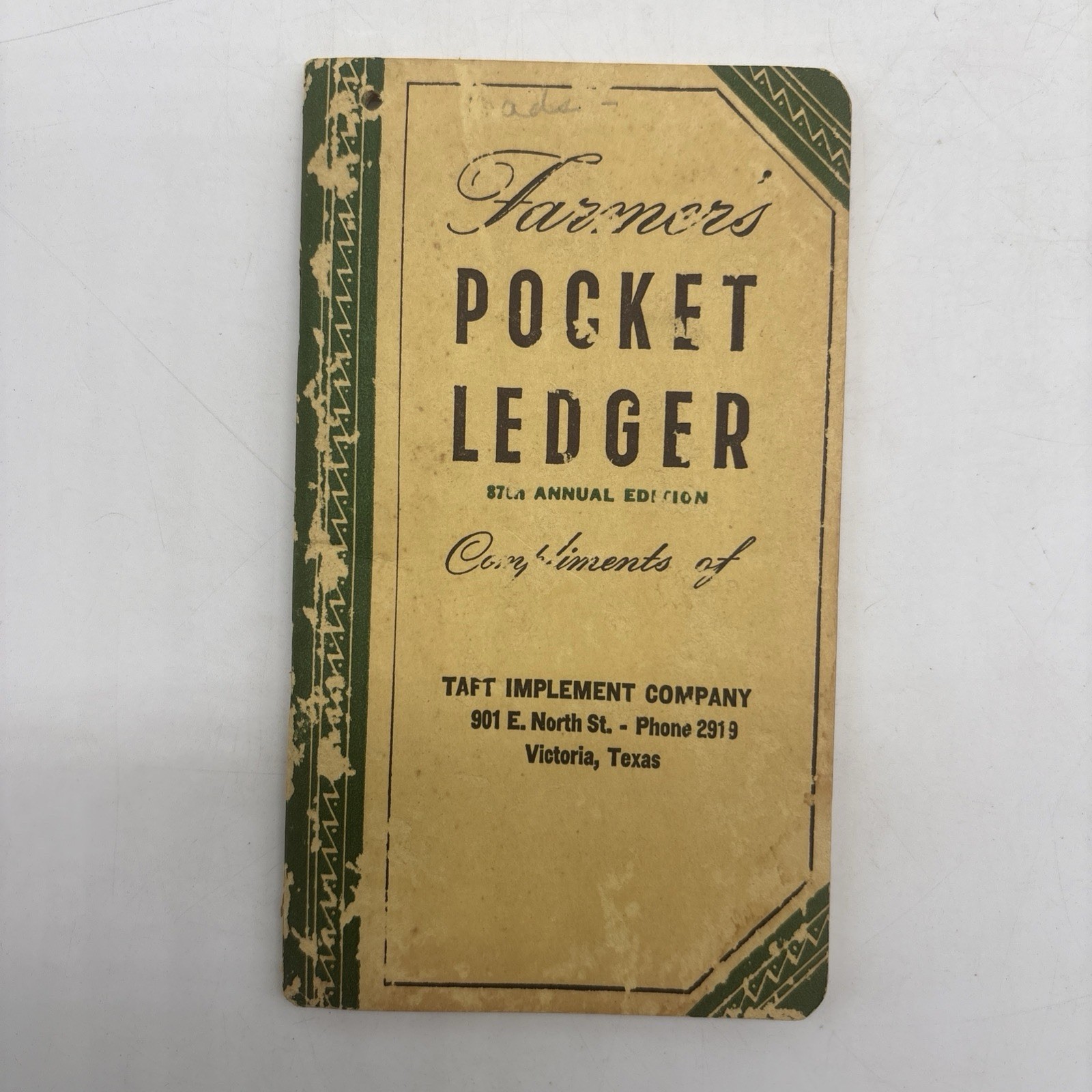 1953 John Deere 87th Annual Pocket Ledger Victoria Texas 820 720 620 Tractor