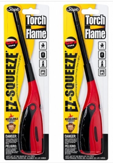 2 Pack Scripto GM27RCT EZ-Squeezee Torch Flame Utility Lighters REFILLABLE