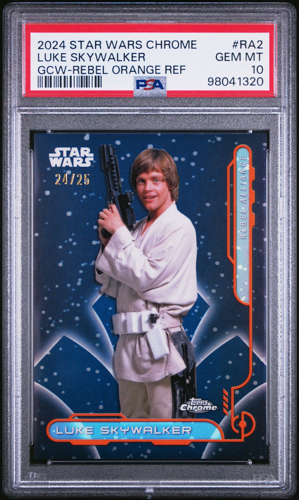 2024 TOPPS CHROME STAR WARS GALACTIC CIVIL WAR #RA2 LUKE SKYWALKER 24/25 PSA 10