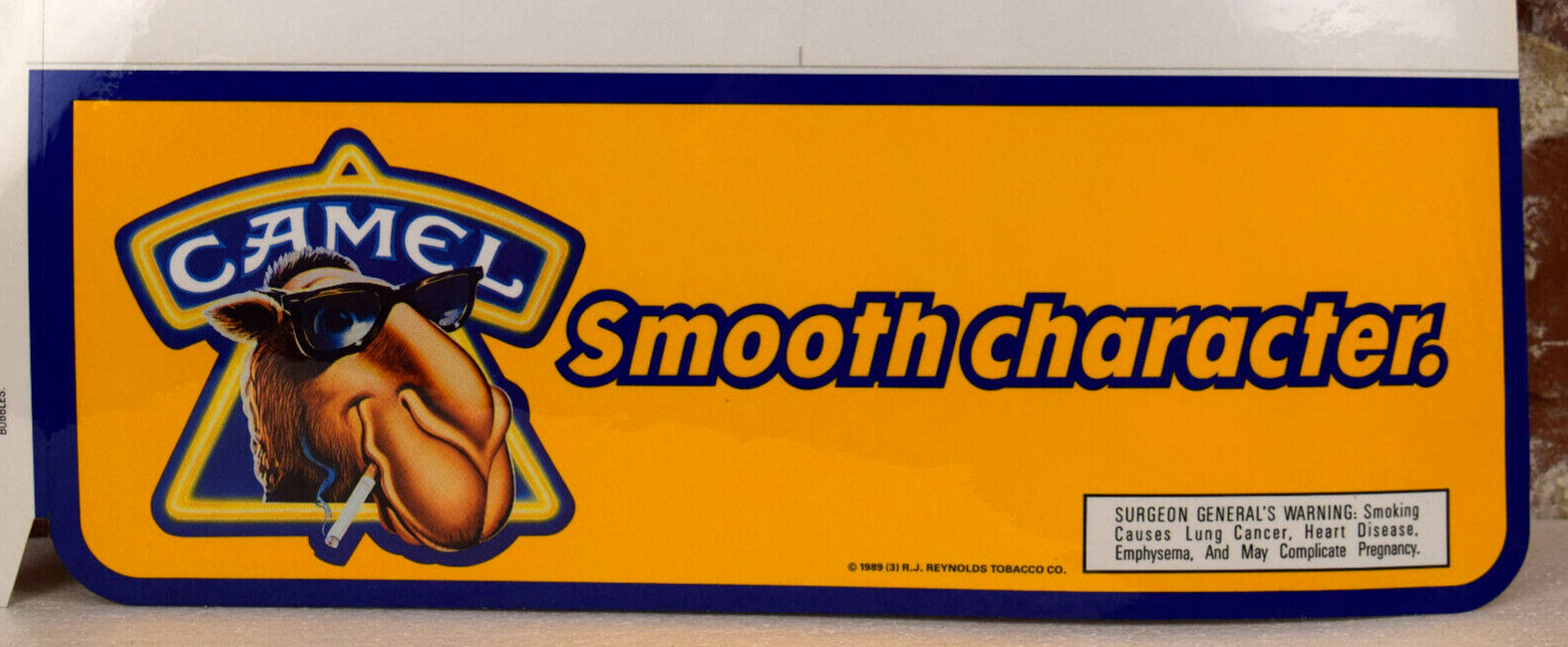 Vintage 1989 Joe Camel Cigarettes Smooth Character Store Advertising Decal