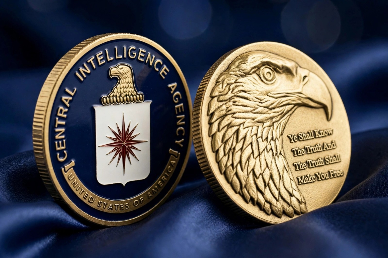 CIA Proud Eagle Challenge Coin Ye Shall Know The Truth Central Intelligence