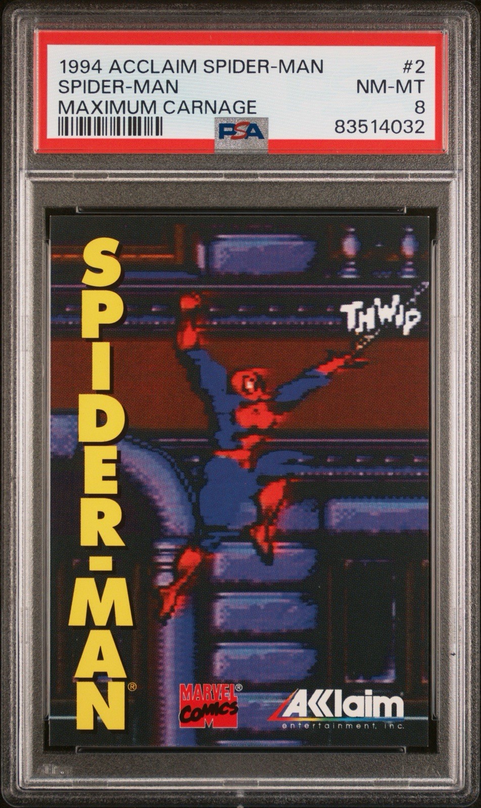 PROMO GAME CARD Acclaim Spider-Man #2 Maximum Carnage - PSA 8 - None Higher
