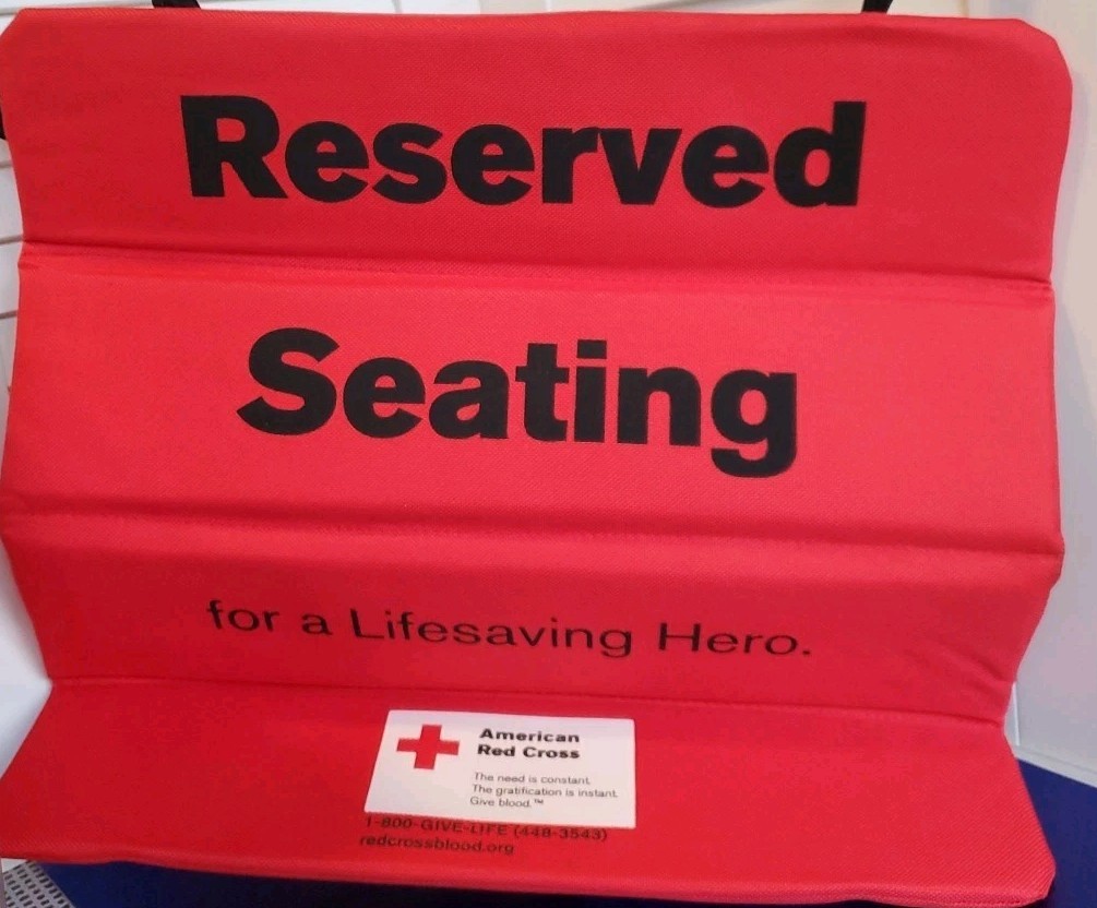 VTG American Red Cross Bleacher Seat Cushion Reserved Seating Lifesaving Hero