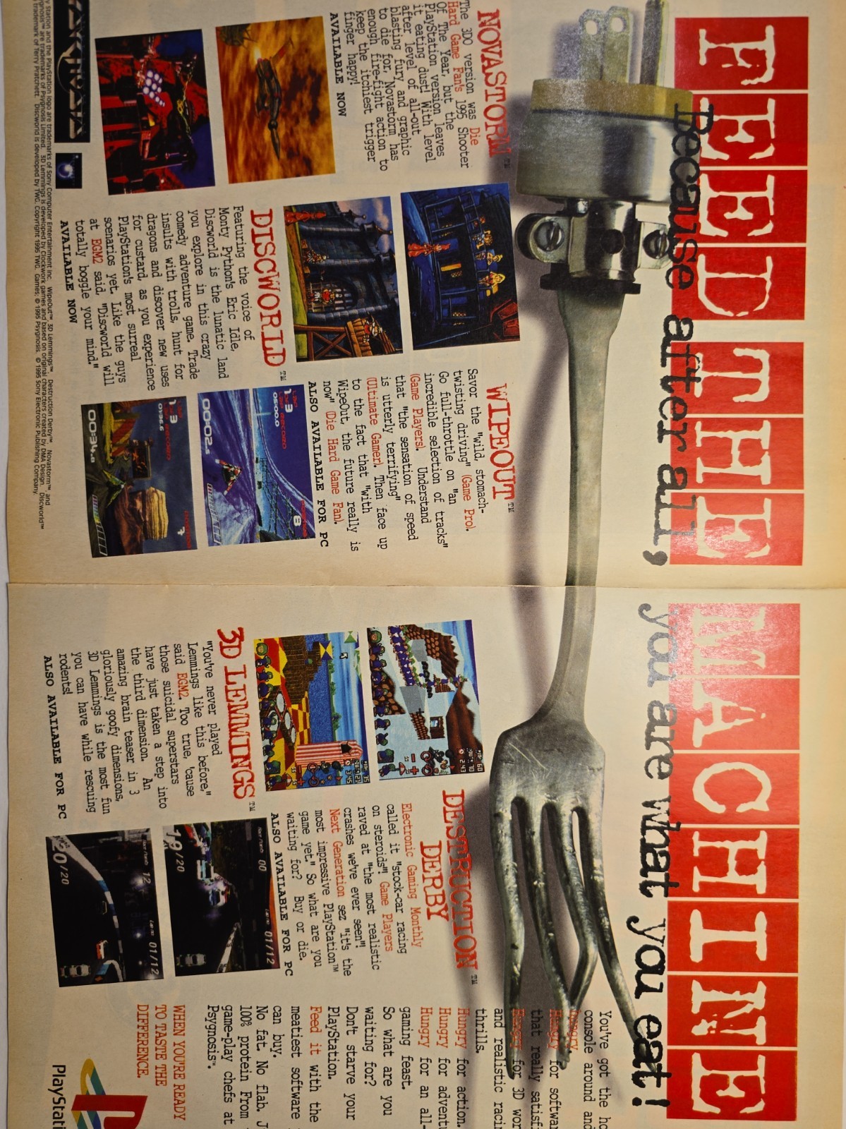 RARE 1995 PlayStation Hardware & WipEout Magazine Lot Scarce Grail Ad Pages