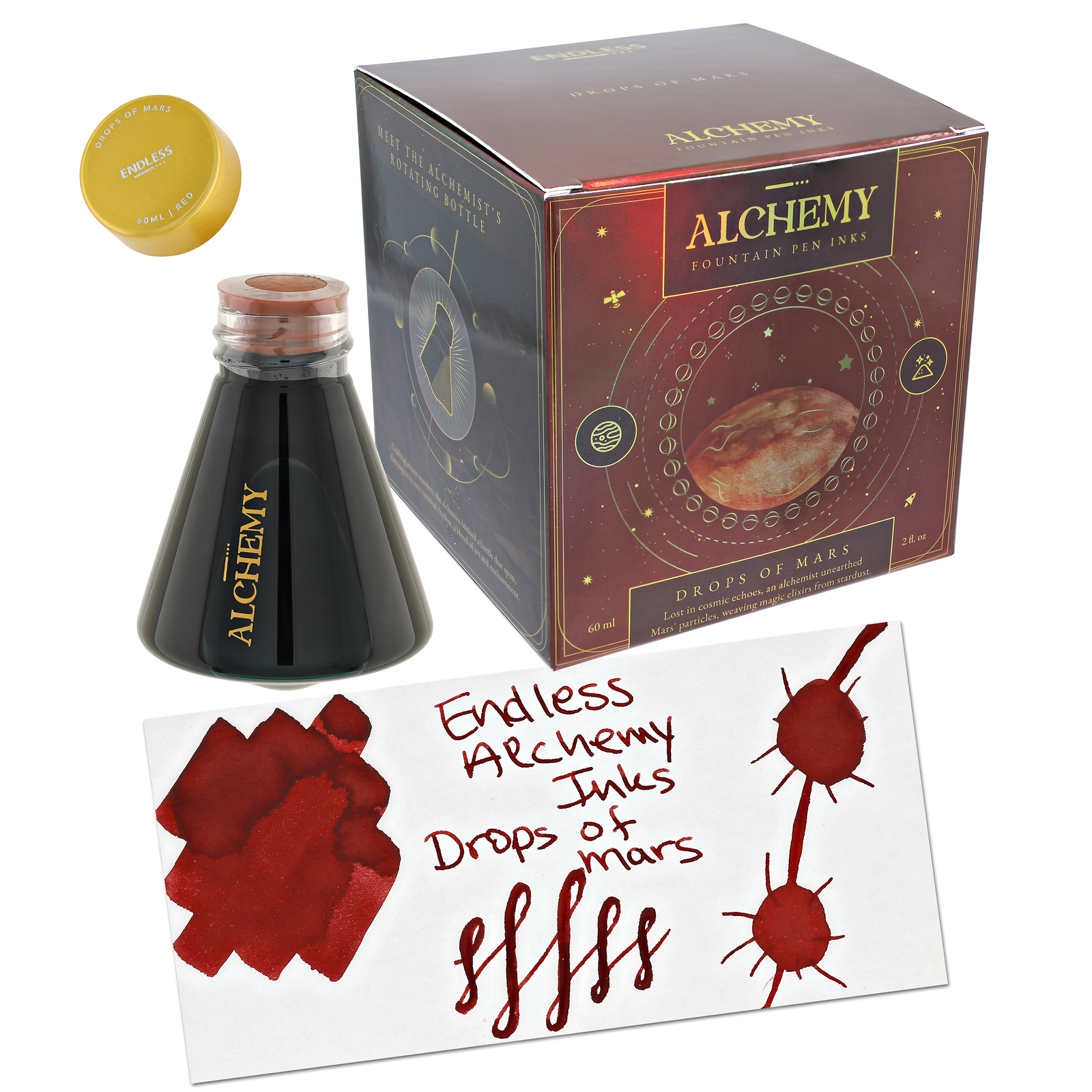 Endless Alchemy Bottled Ink for Fountain Pens in Drops of Mars - 45 ml  - NEW
