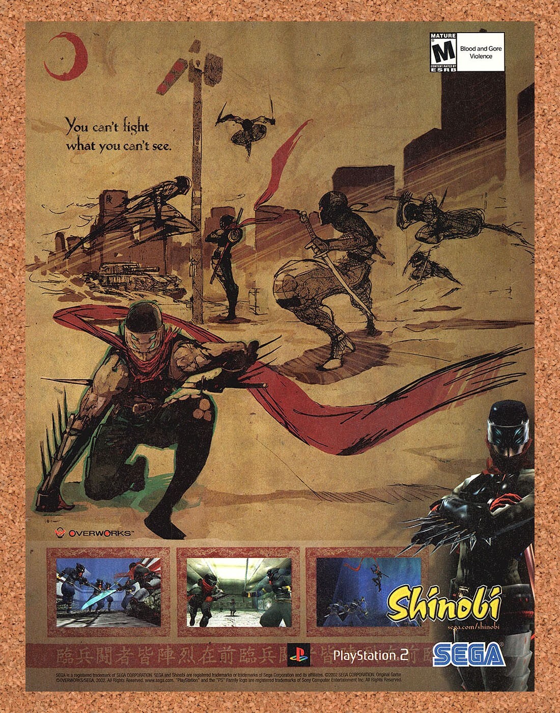 2003 Shinobi PS2 Original Advertisement / Retro Promo v1