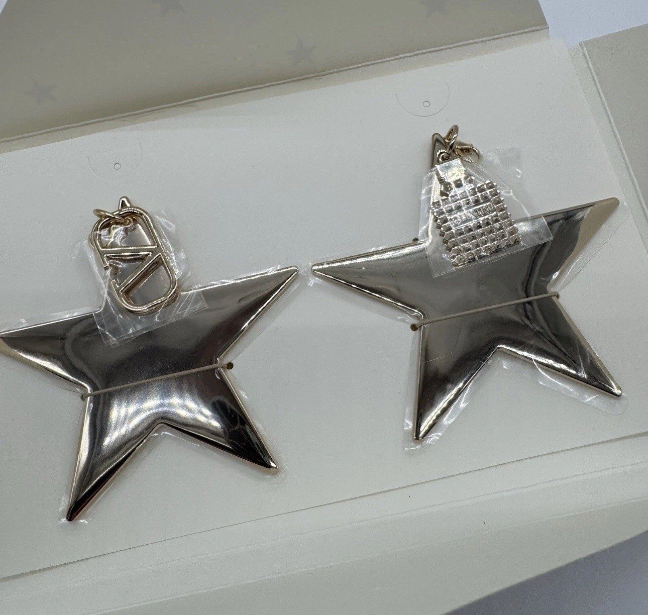 Valentino  Metal Gold Star Key Charm Ornament  Set Of Two