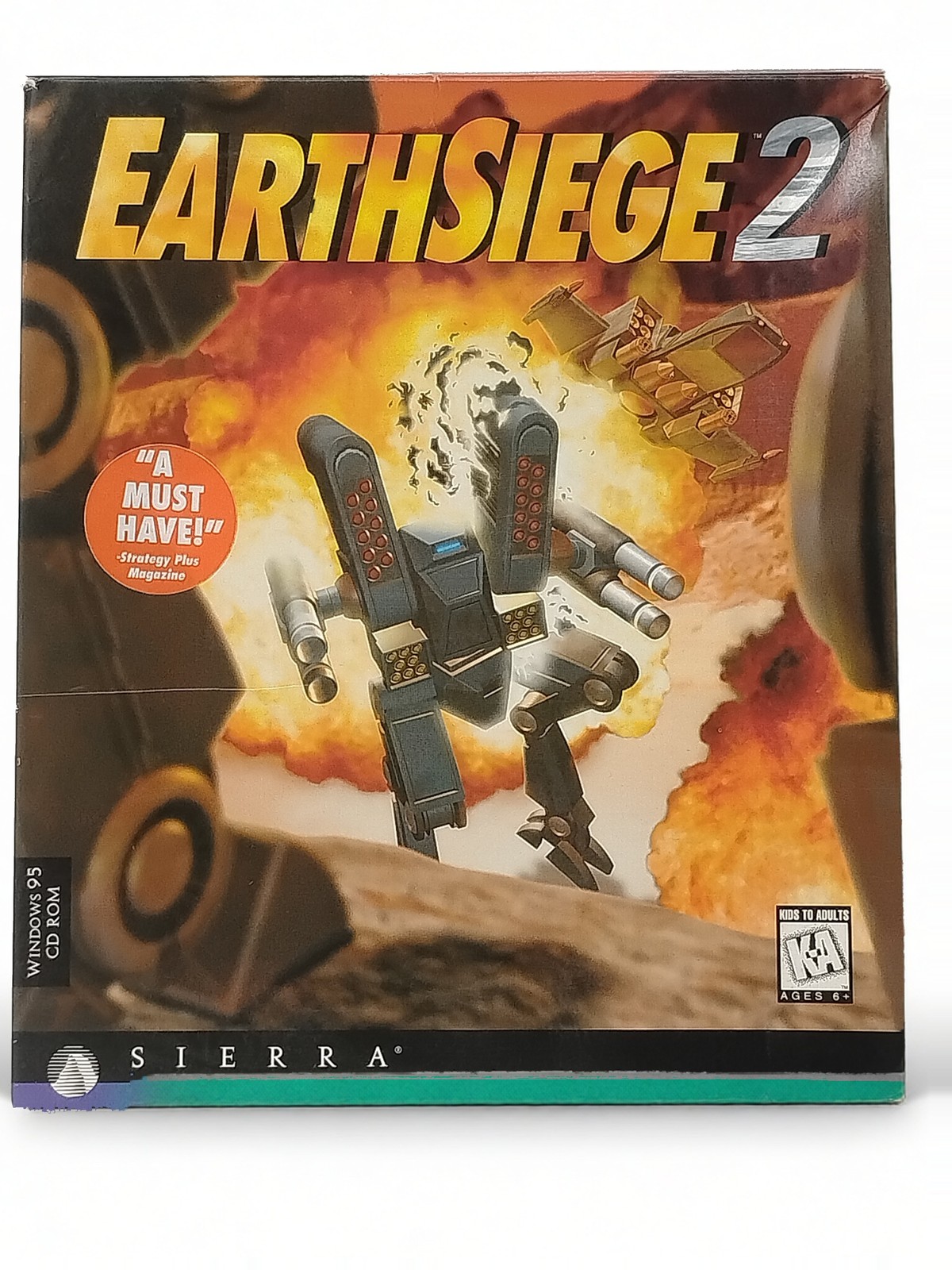 Sierra Earthsiege 2 Big Box PC Game 1995 Robot Simulation CD-ROM Win 95 Retro