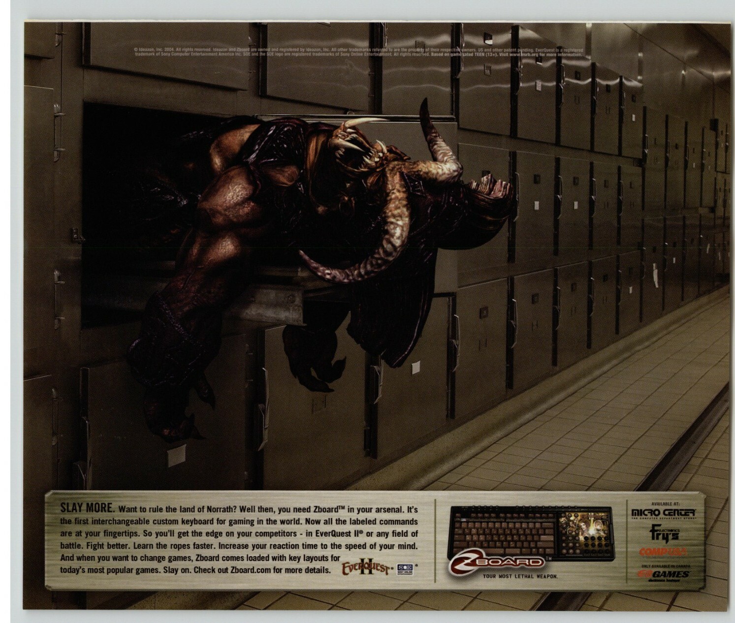 Everquest II Zboard Keyboard Promo Photo 2004 Vintage Print Ad/Poster Official
