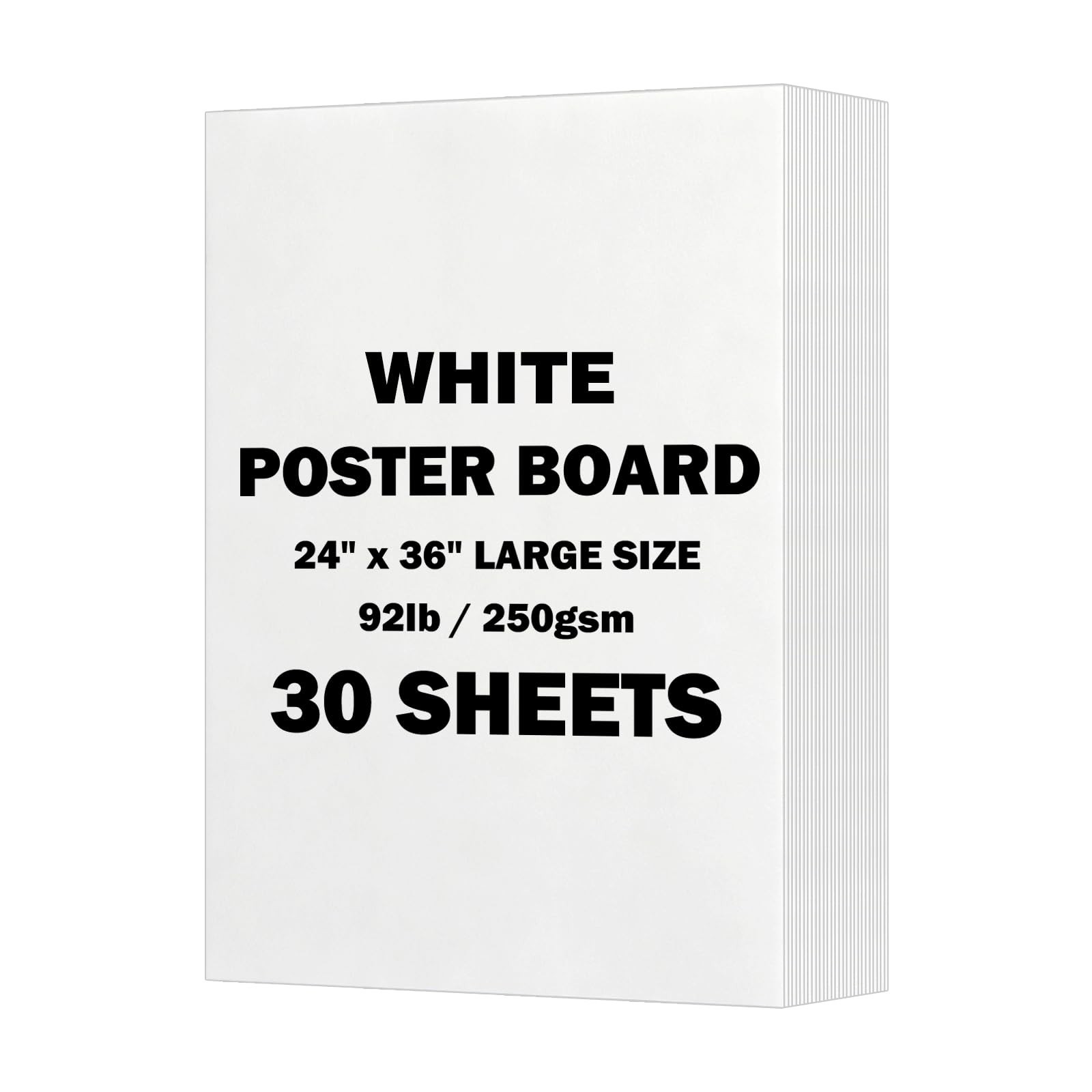 24x36 inches White Poster Board, 30 Packs Large poster paper, Heavyweight Pos...