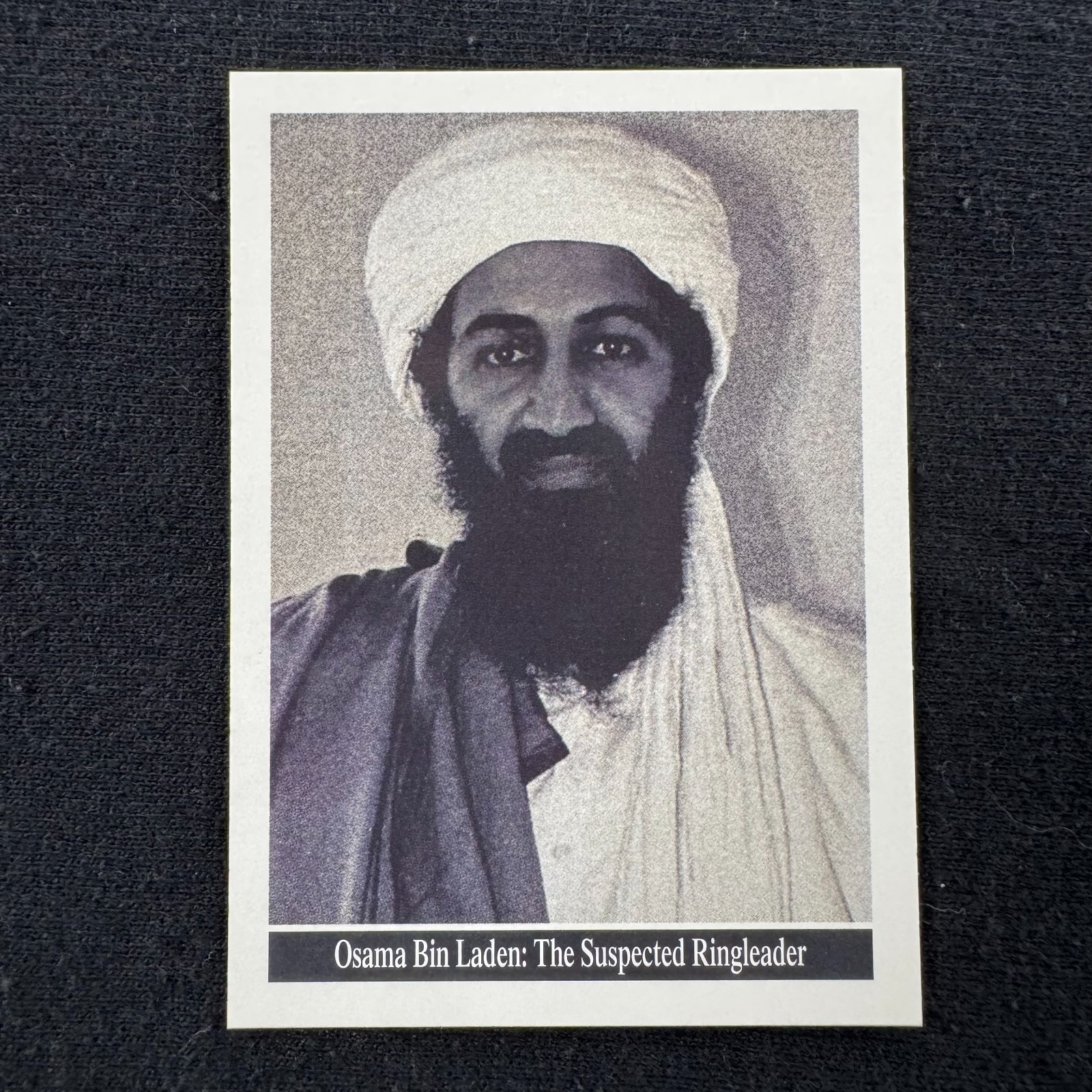 2001 Topps Enduring Freedom Osama Bin Laden the Suspected Ringleader Rookie Card