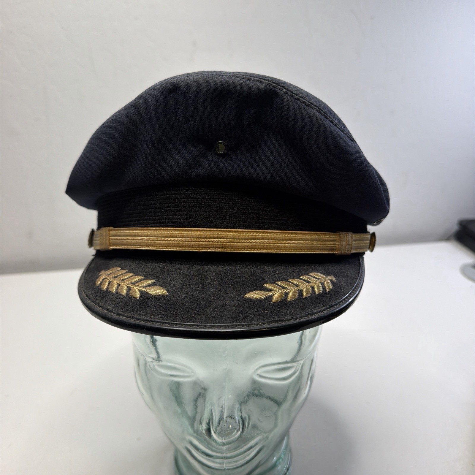 Superior Uniform Cap Co Chicago Pilot Captain Hat Navy Gold Leaf