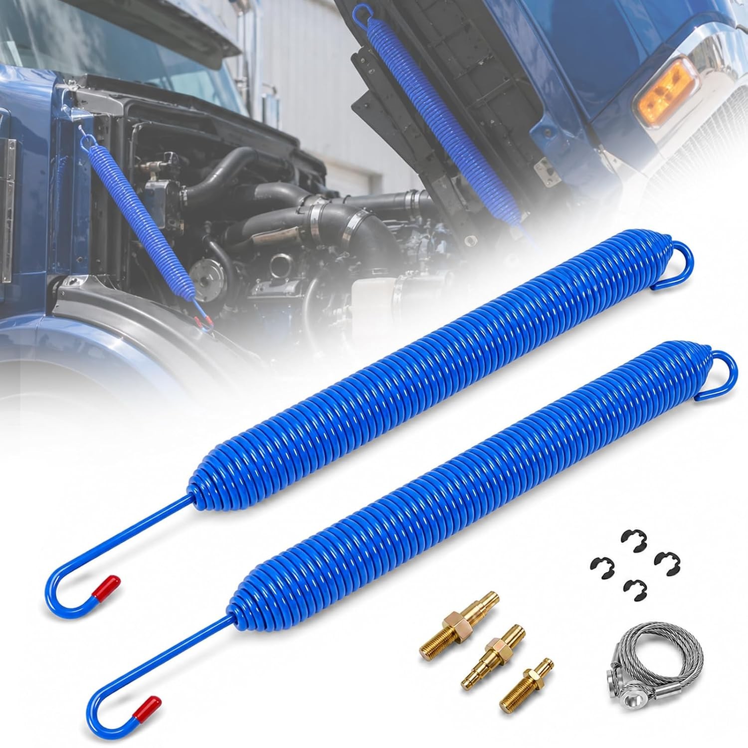 2Pcs Hood Springs Compatible with Peterbilt 357,377 & 379 Series 1987-2008