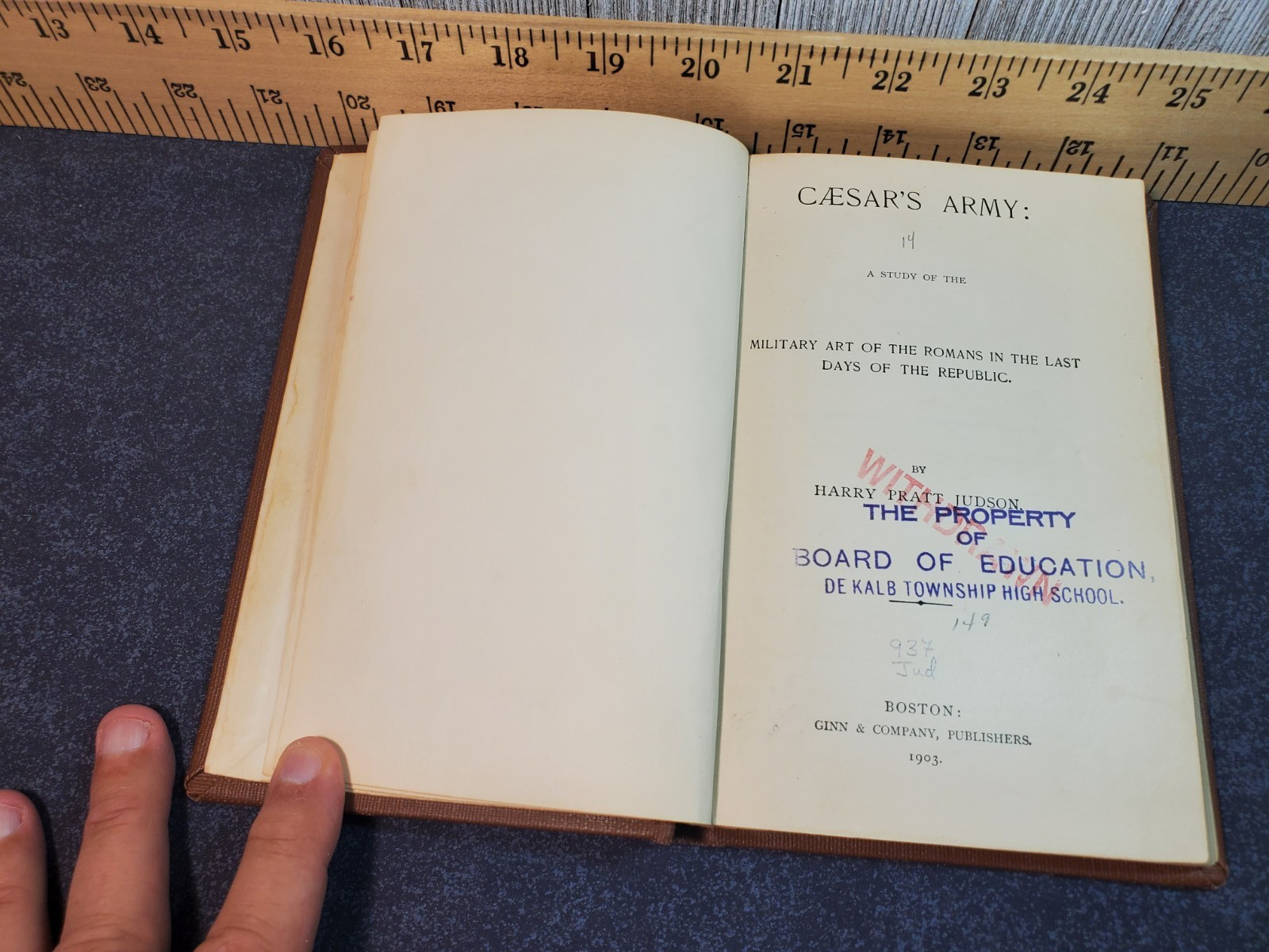 Vtg 1903 Book CAESAR'S ARMY 