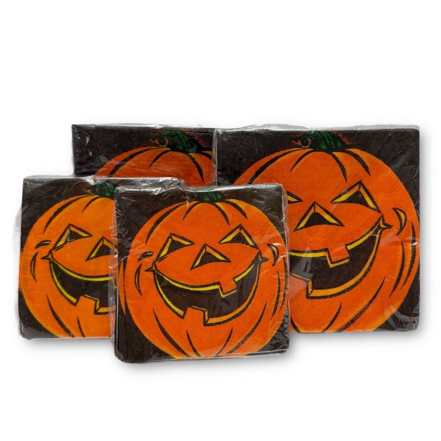 Vintage Trend Setters Jack o' lantern Halloween Paper Napkins Lot Of 4 Packages