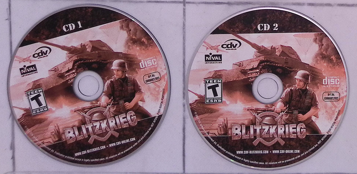 Blitzkrieg (PC Game, 2003) 2 Disc Game Set