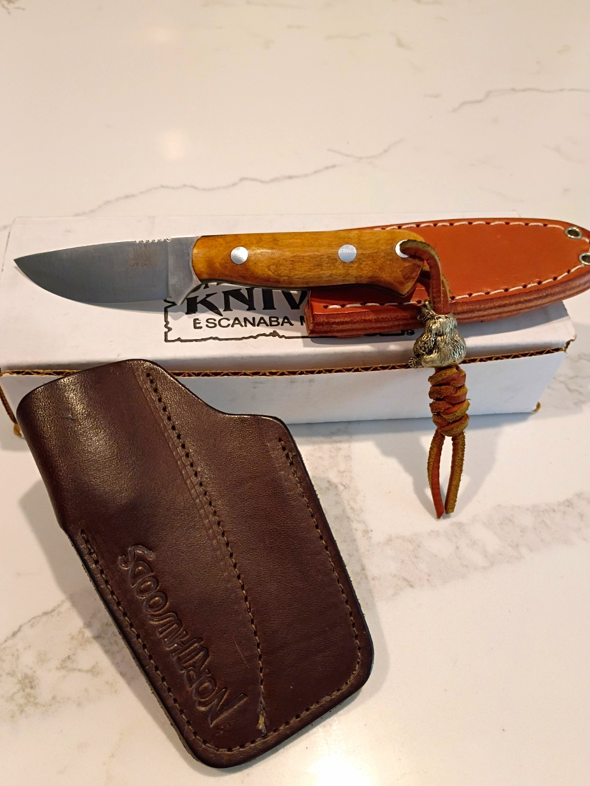 Bark River Knives Bravo Necker CruWear Curly Maple Handles - Excellent Condition