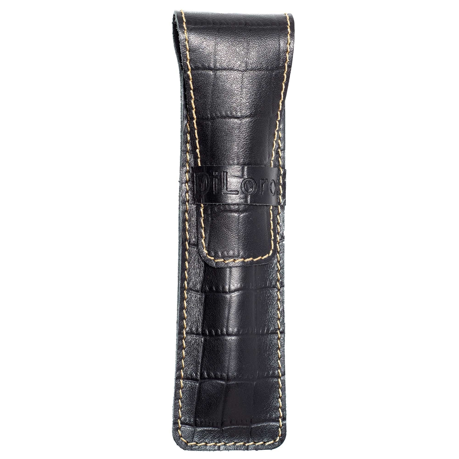 DiLoro Full Grain Top Quality Genuine Single Leather Pen Case Sleeve Holder