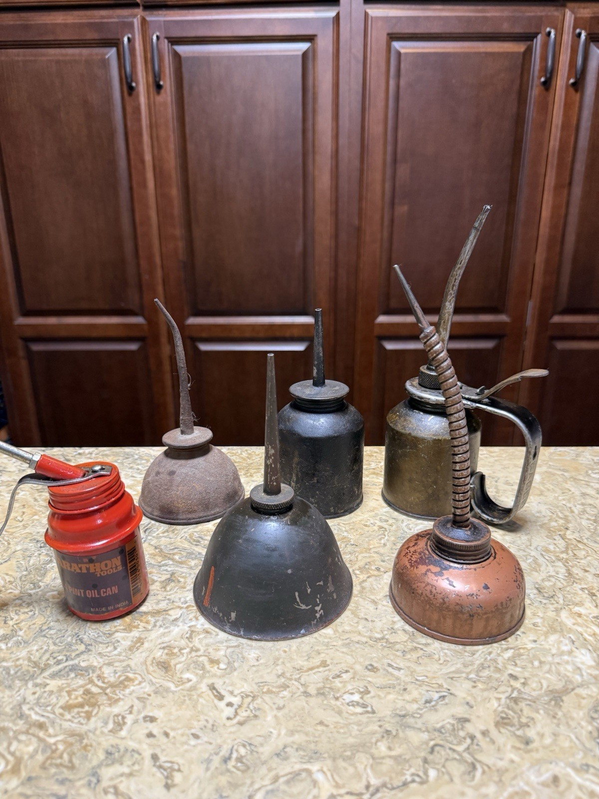 Antique Oiler Cans Lot of 6 Some Eagle Marathon Tools
