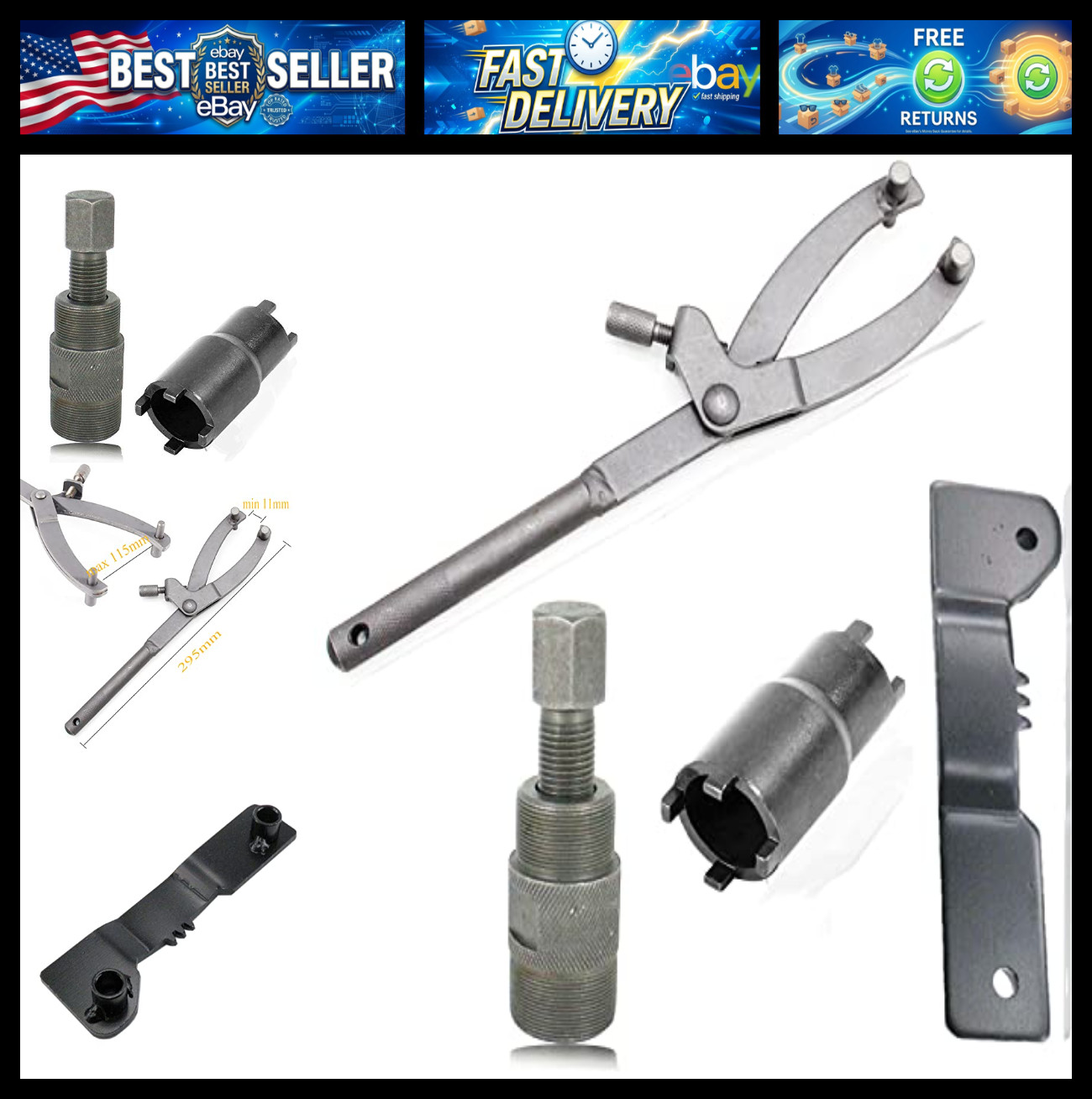 4Pcs Flywheel Variator Locking Tool Adjustable Spanner Wrench Holding Remove Too
