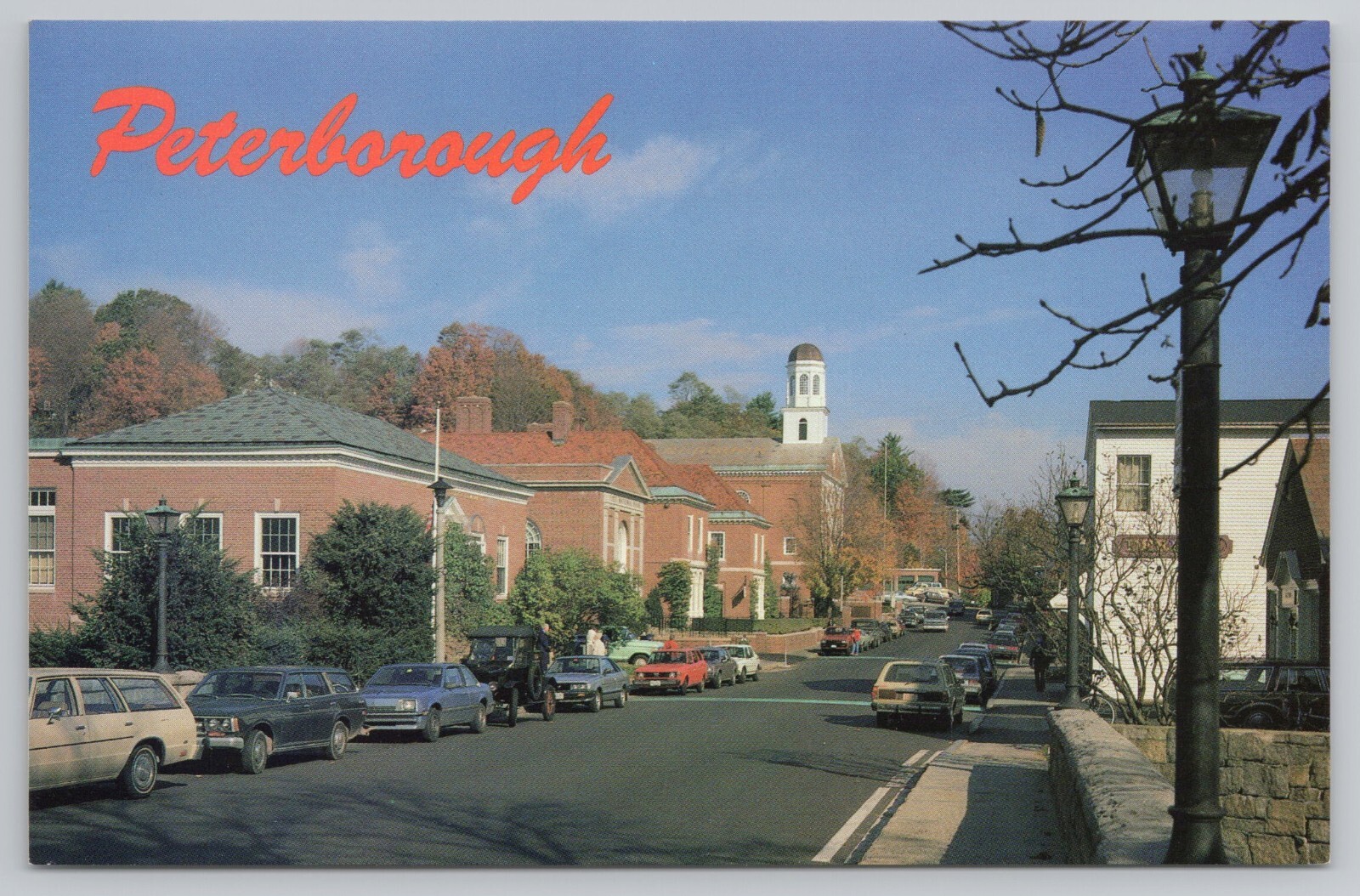 Postcard Peterborough New Hampshire N.H. 1970s Main Street Cars