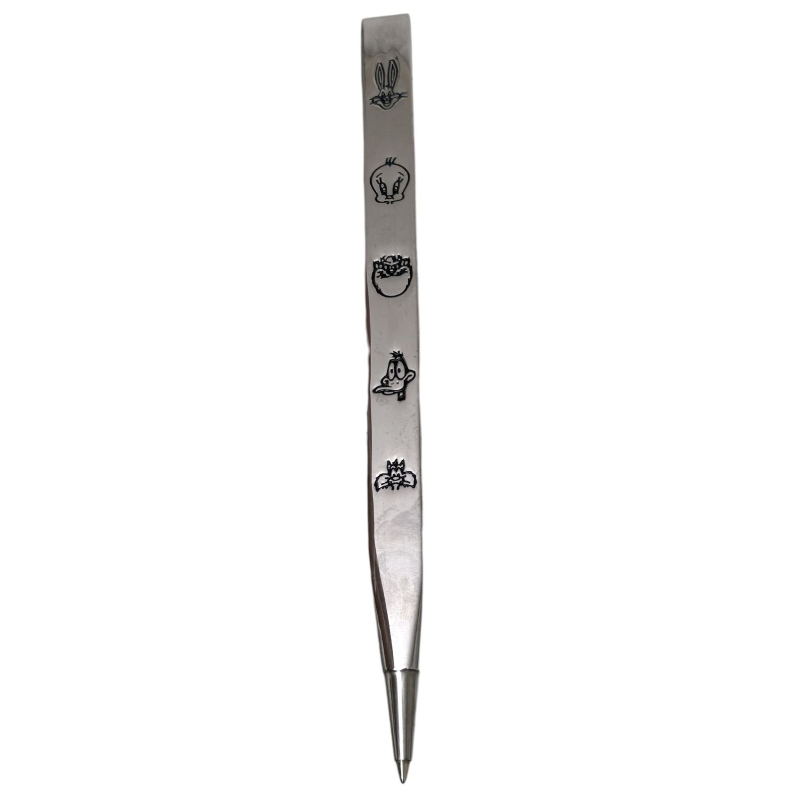 WARNER BROS Looney Tunes Silver Tone Metal Pen Vintage 1990s Tweety Bird