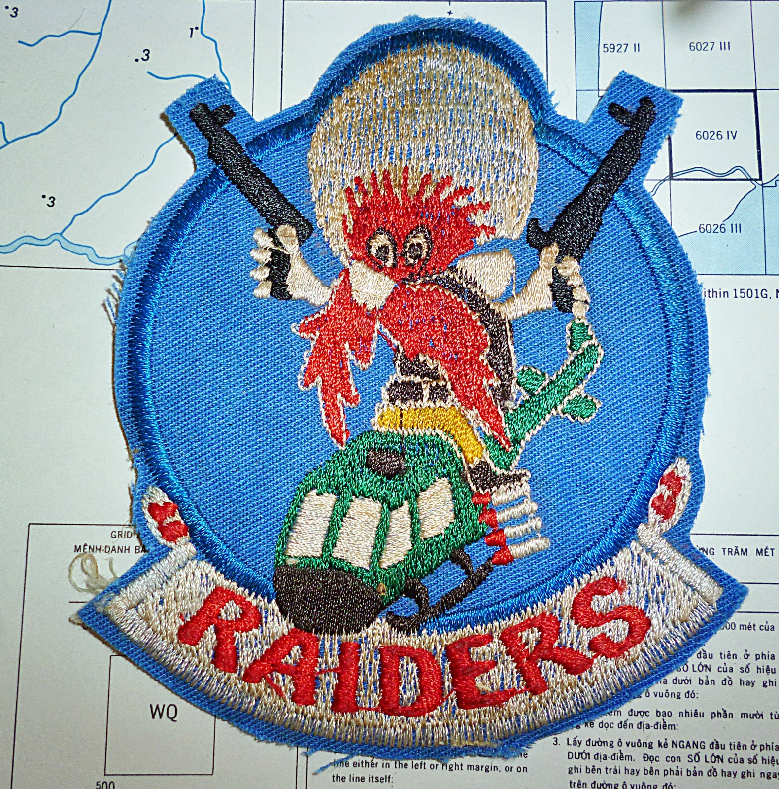 RAIDERS - Original Helicopter Attack Patch - YOSEMITE SAM - Vietnam War - Q.78