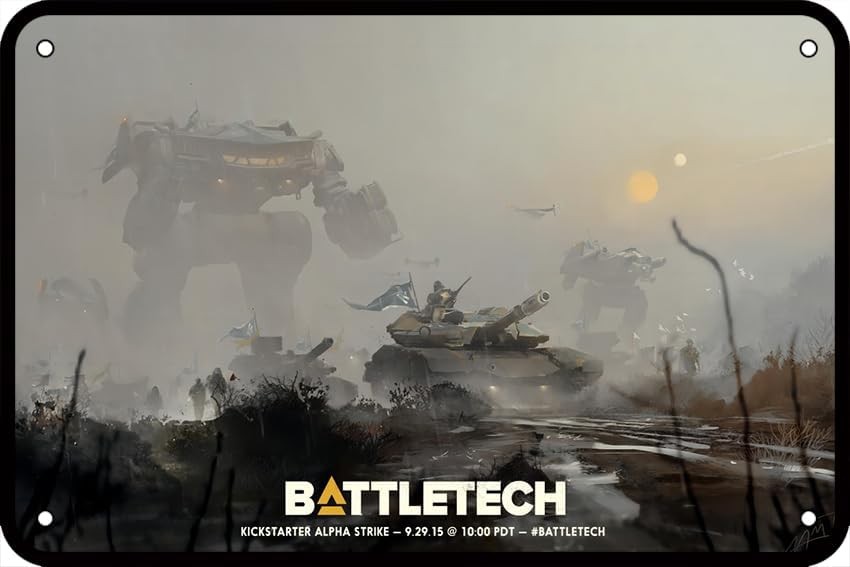 Battletech Game Poster Vintage Tin Metal Sign Home Wall Decor 8x12
