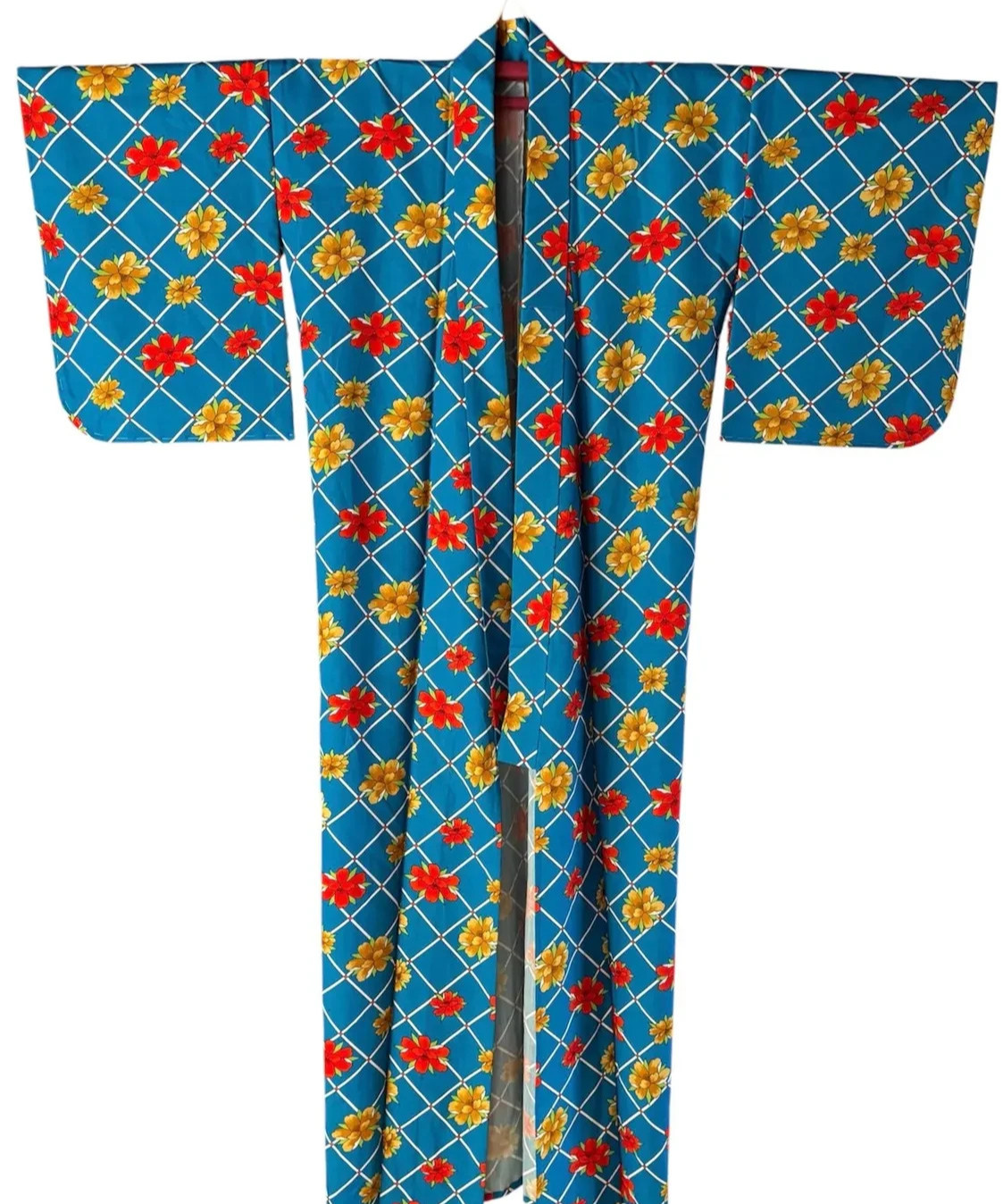 1940\'s Vintage Japanese KIMONO Sumer Yukata Boho Gown Robe Jacket Coat Antique