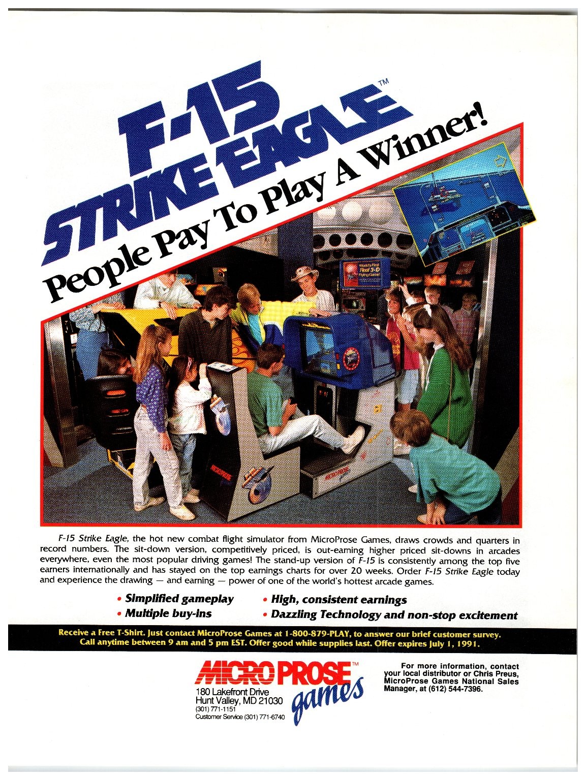 MicroProse F-15 Strike Eagle Computer Ad 1980s Arcade Gaming