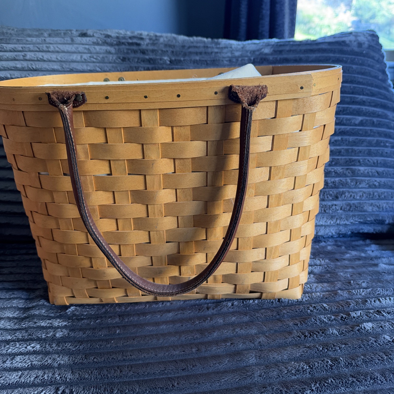 2001 Unused LONGABERGER Large Beach Tote Good 'Ol Summertime Boardwalk Basket
