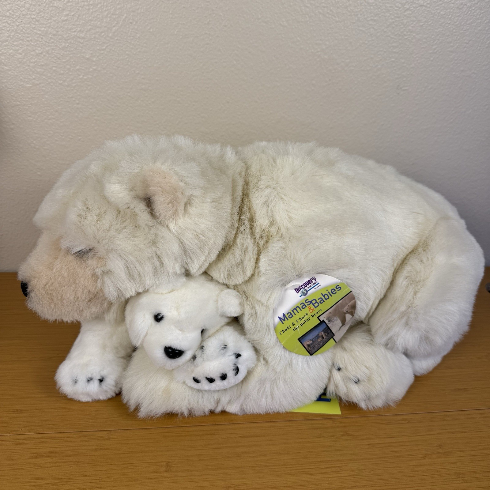 Rare Find 1999 Discovery Channel Polar Bear Mama & Babies Stuffed New 20”