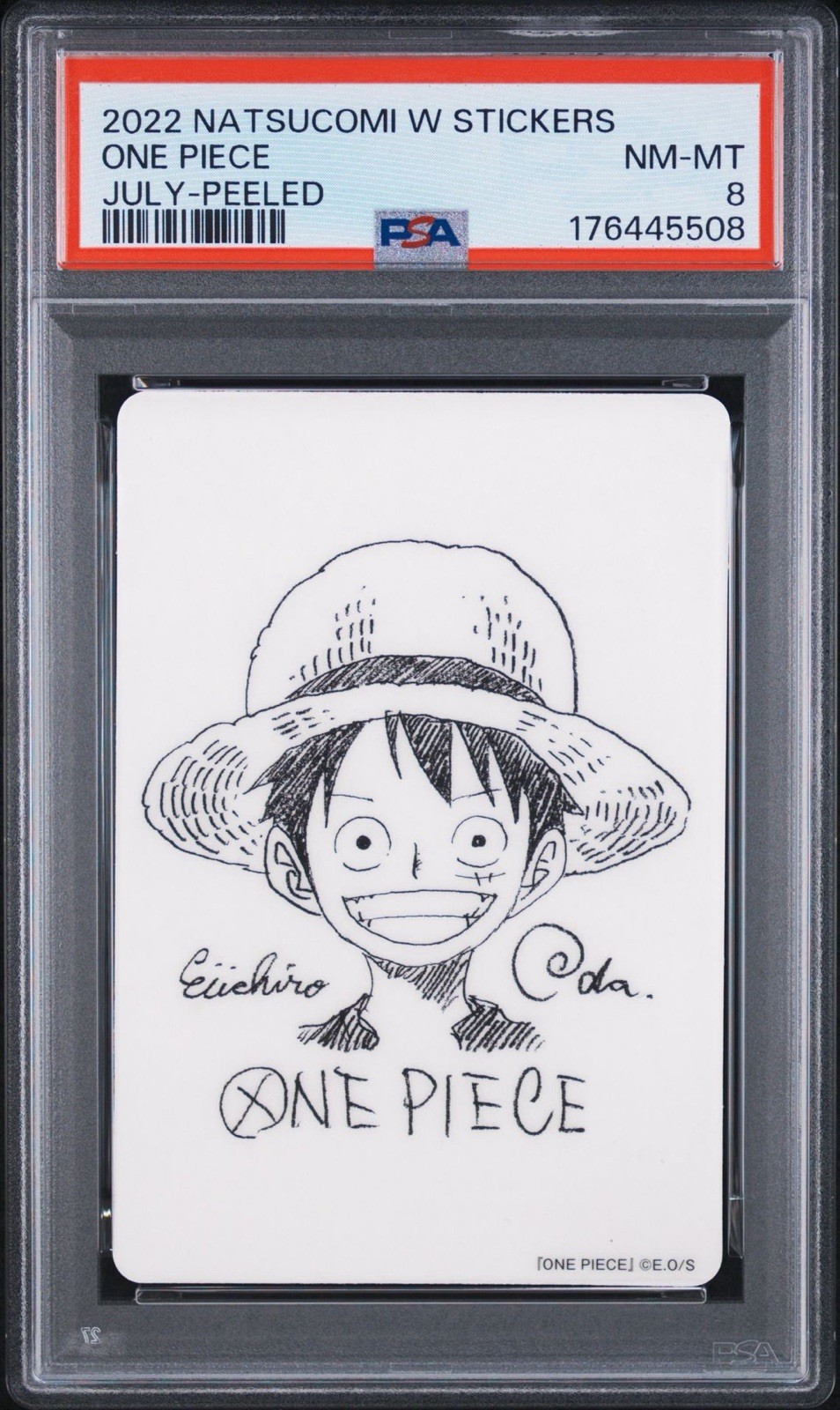 2022 NATSUCOMI SPECIAL W STICKERS JULY-PEELED ONE PIECE PSA 8