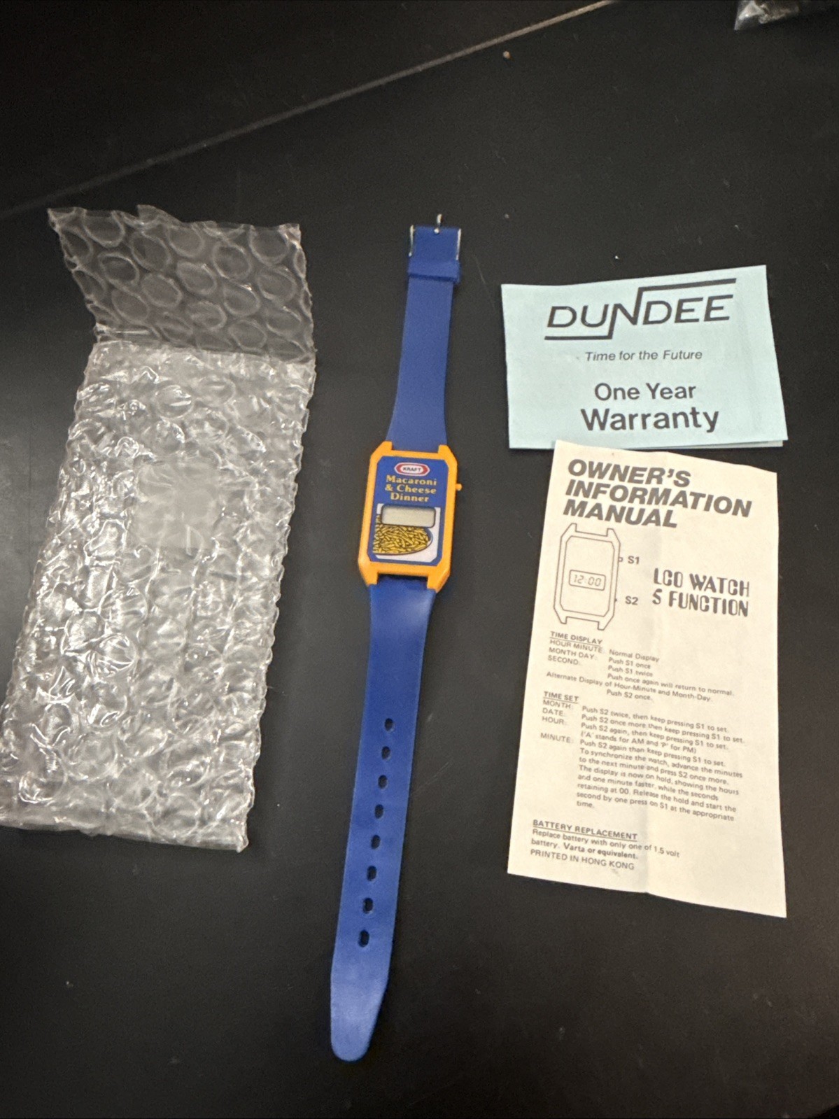 Vintage Kraft Macaroni & Cheese Dinner Digital Watch Super Rare Advertising