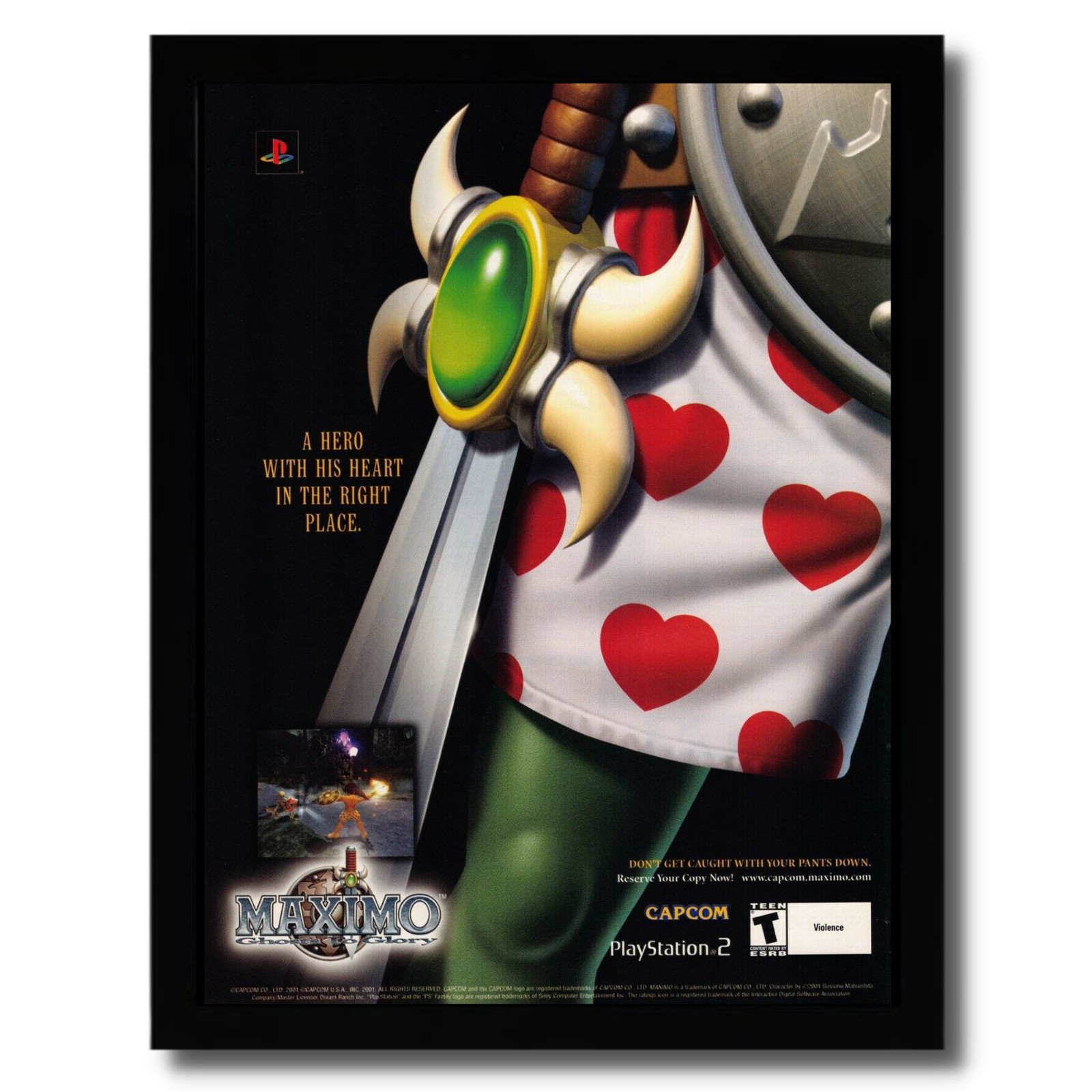 2002 Maximo: Ghosts to Glory Framed Print Ad/Poster Official PS2 CAPCOM Game Art