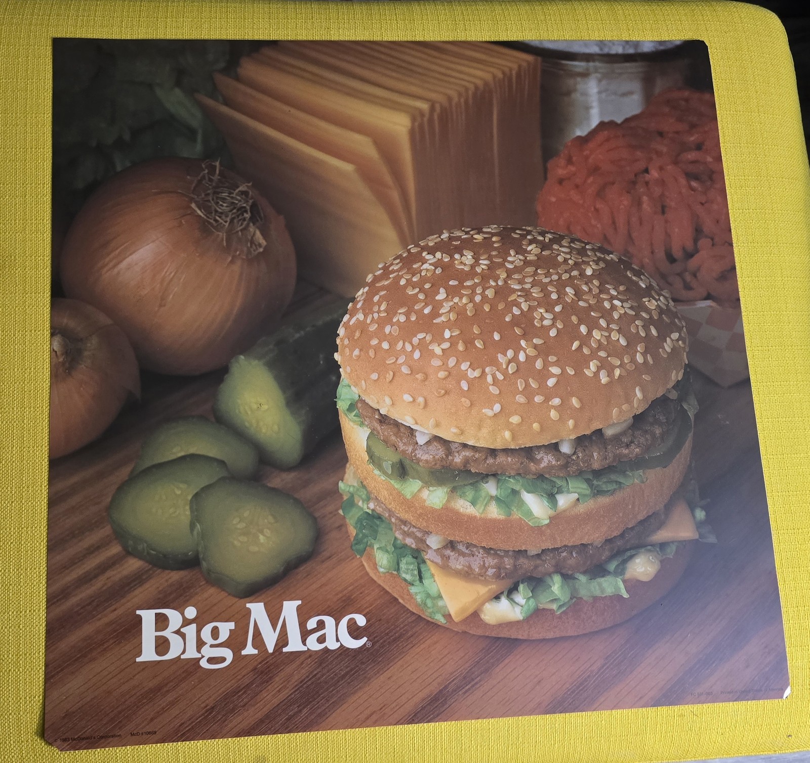 1983 McDonald's Translite Sign BIG MAC 21.75