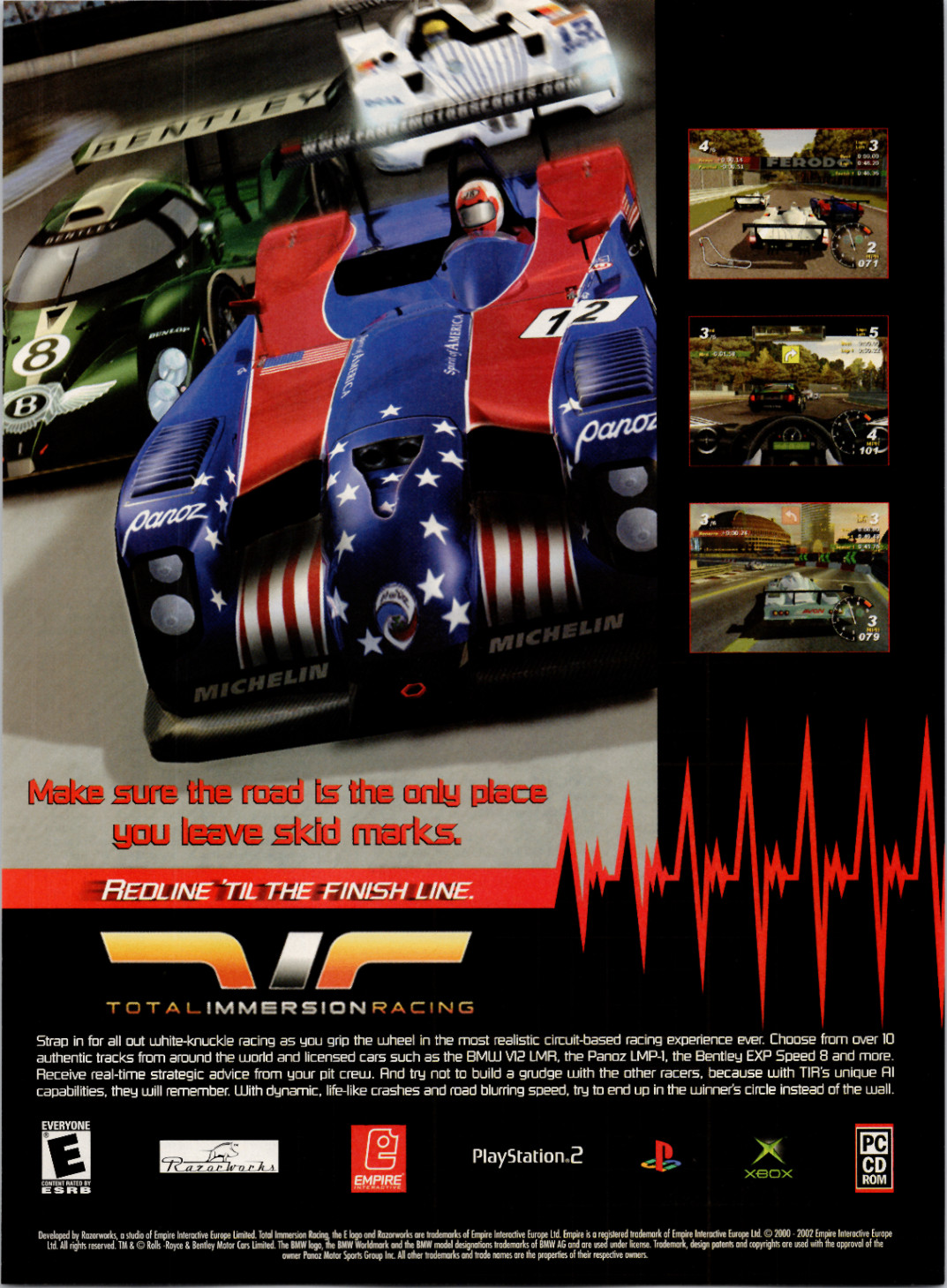 Total Immersion Racing 2002 PS2 Xbox PC Video Game Poster Print Ad Panoz