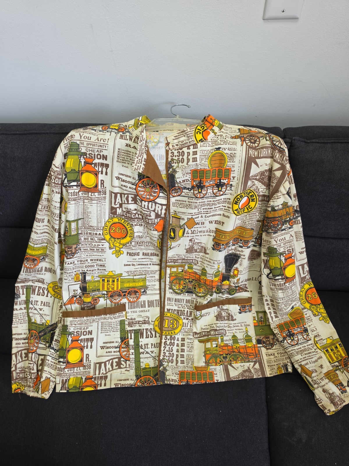Vintage Train Enthusiast Handmade Jacket Railroad Railway Travel