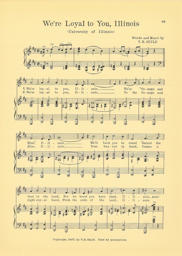 UNIVERSITY OF ILLINOIS Vintage Song Sheet c 1927 