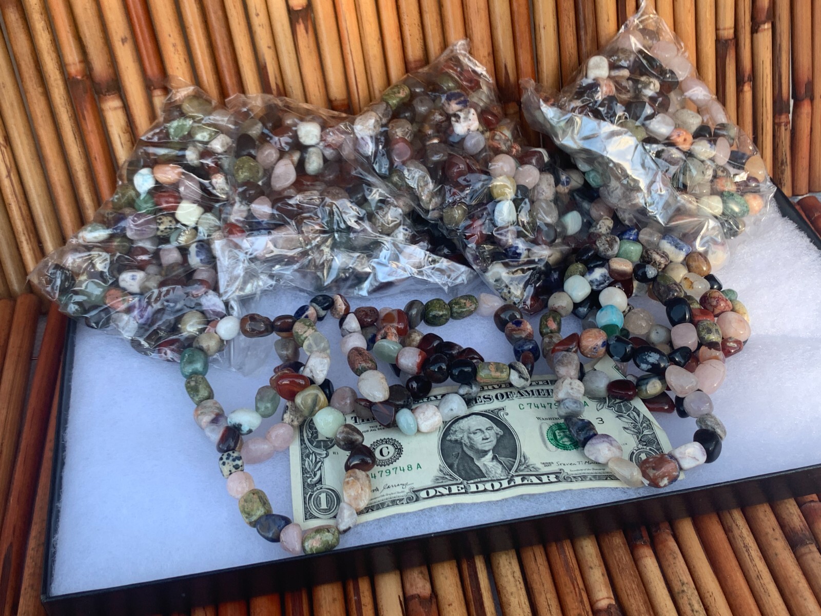 Wholesale Lot of 50 Unique Tumbled Stone Bracelets – Perfect for Gifting