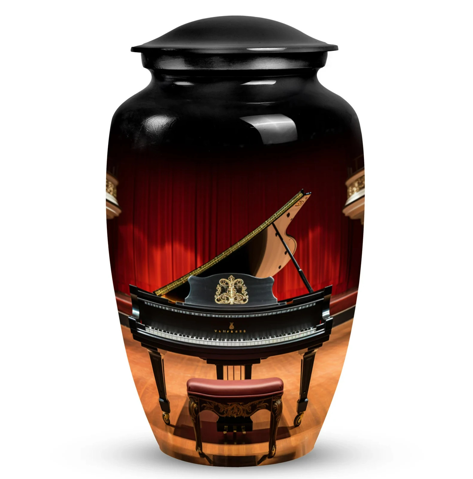 Grand Piano Urn for Ashes - Decorative Modern Urns For Human Ashes 10 inches