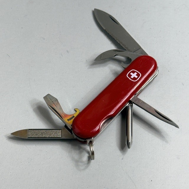 Vintage Swiss Pocket Knife Victorinox Red Wenger Switzerland Delmont Tools Blade