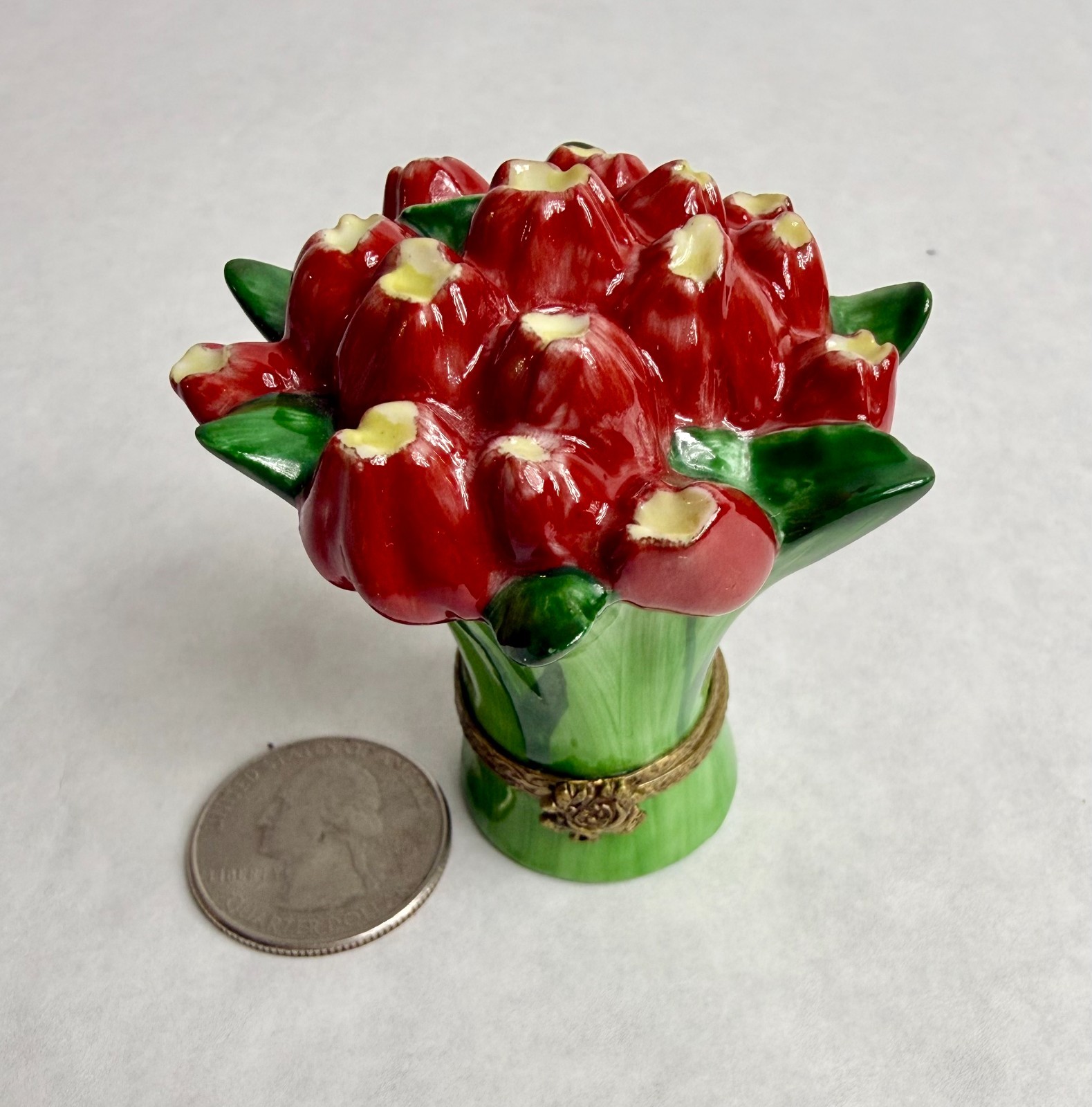 Authentic hand painted Chamart Tulip Bouquet Limoges Box