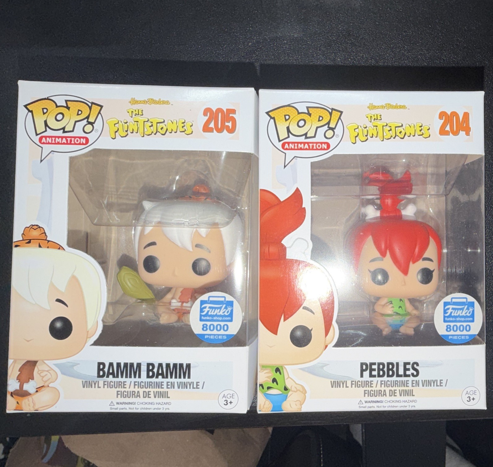 Funko POP The Flintstones Pebbles #204 & Bamm-Bamm #205 Boxed Vinyl 2-Pack
