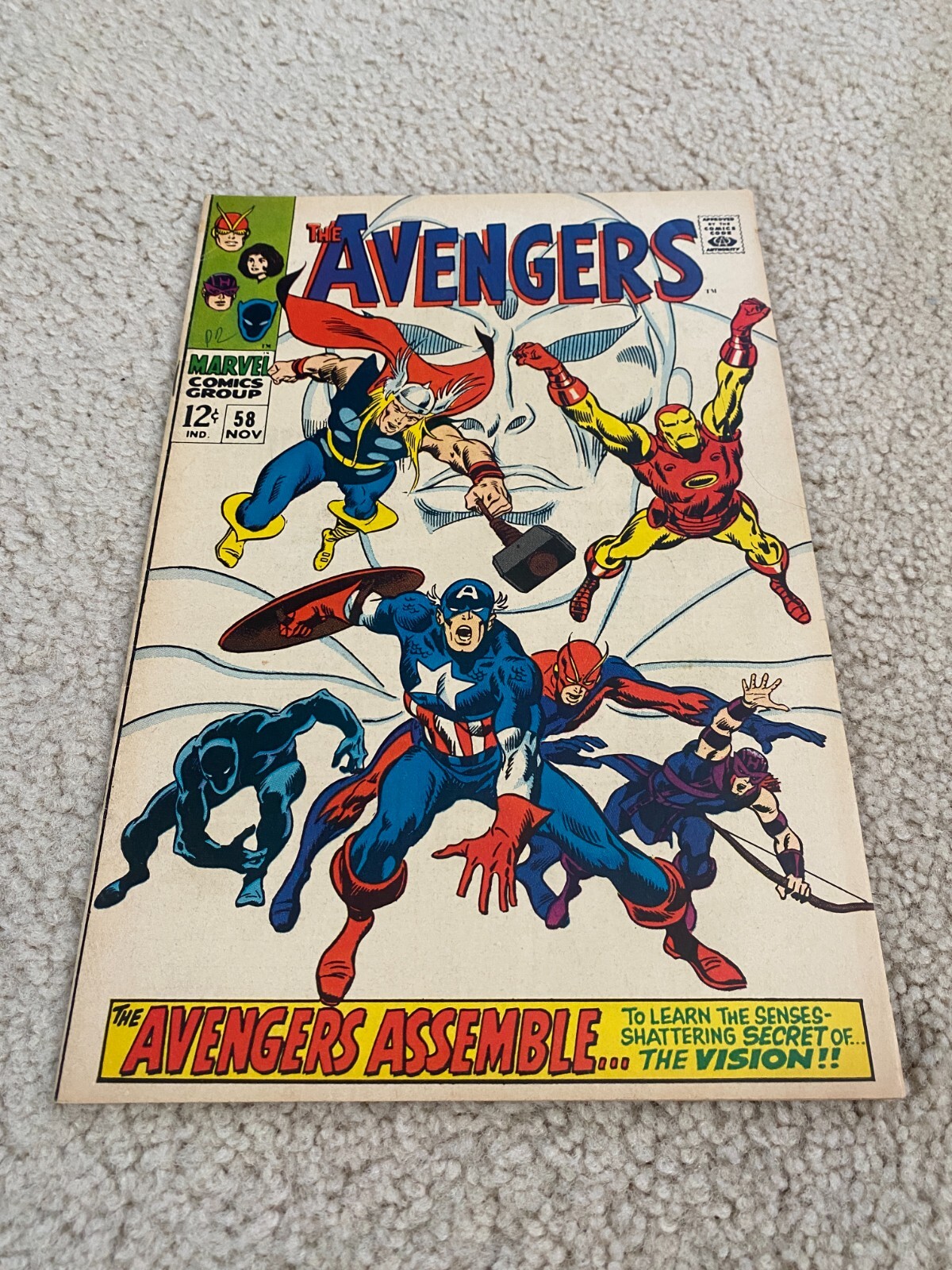 Avengers  58  VF  8.0  High Grade  Origin Of Vision  Iron Man  Captain America