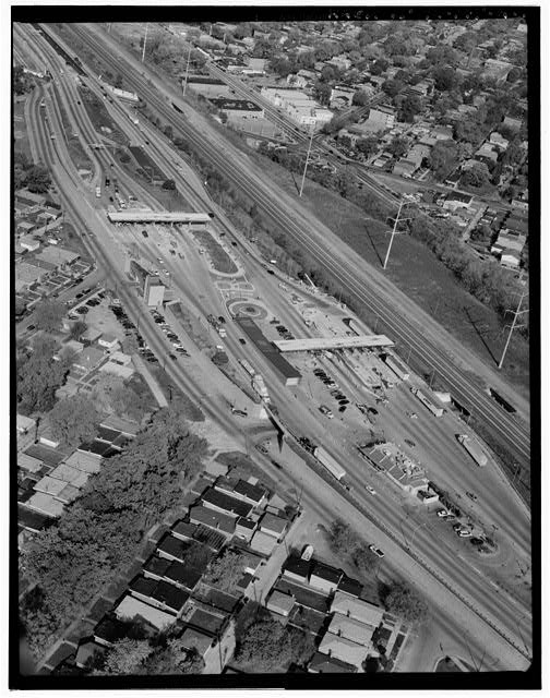 Chicago Illinois 1999 Chicago Skyway Toll Bridge Aerial View Toll Plaza