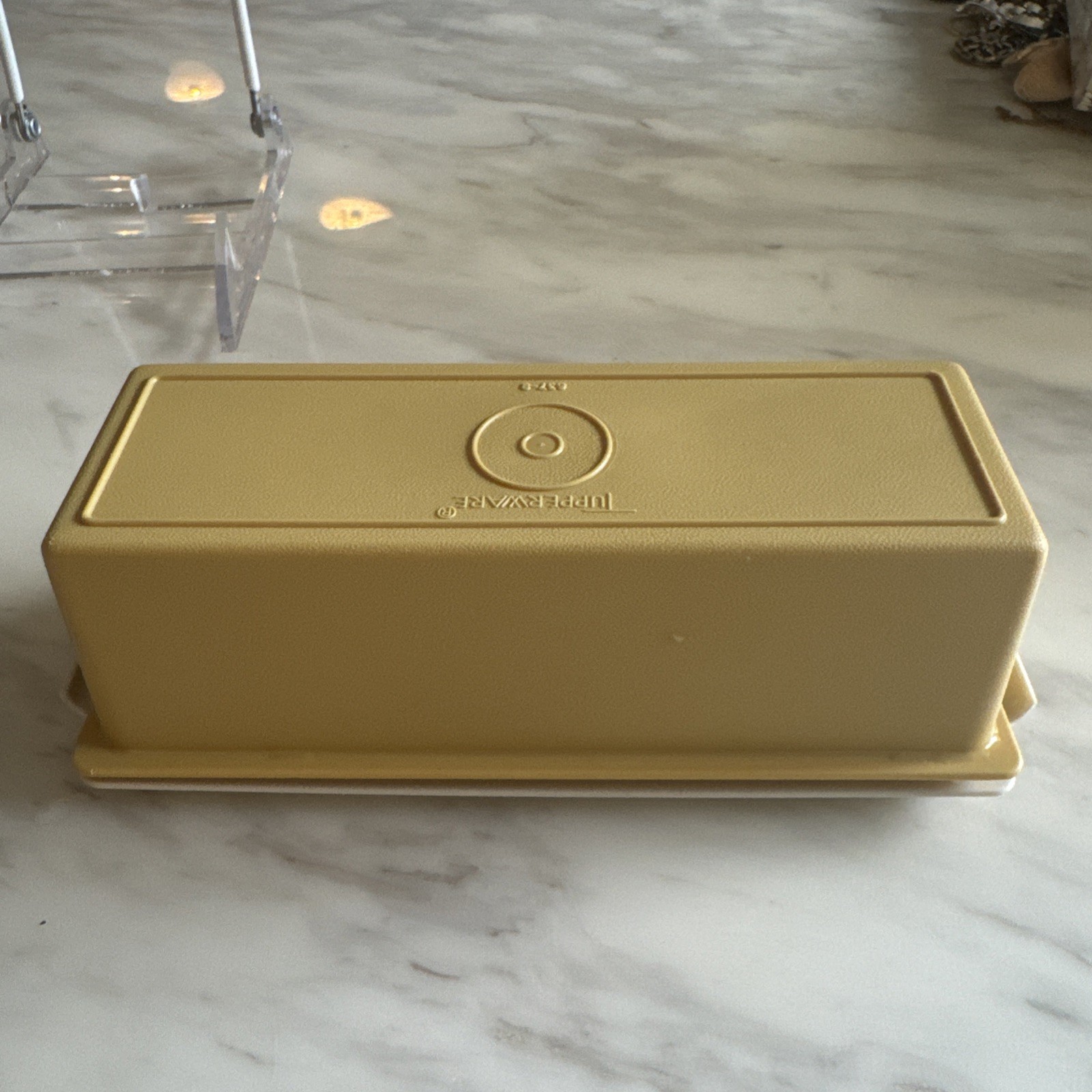 Vintage Plastic Tupperware Harvest Gold Butter Keeper