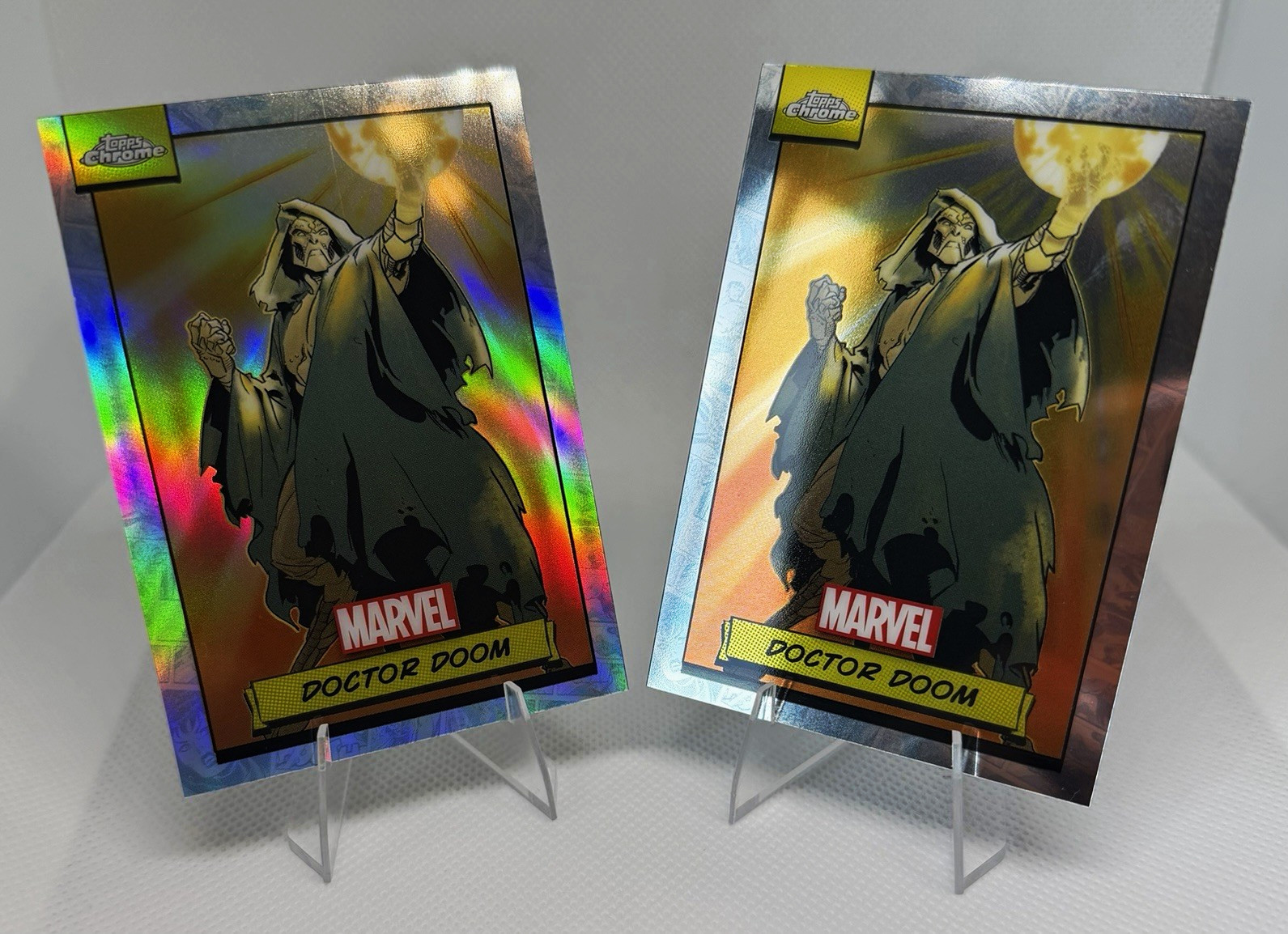 Topps Marvel Chrome 2024 Doctor Doom #61 Refractor 2-Card Lot OG DOOM