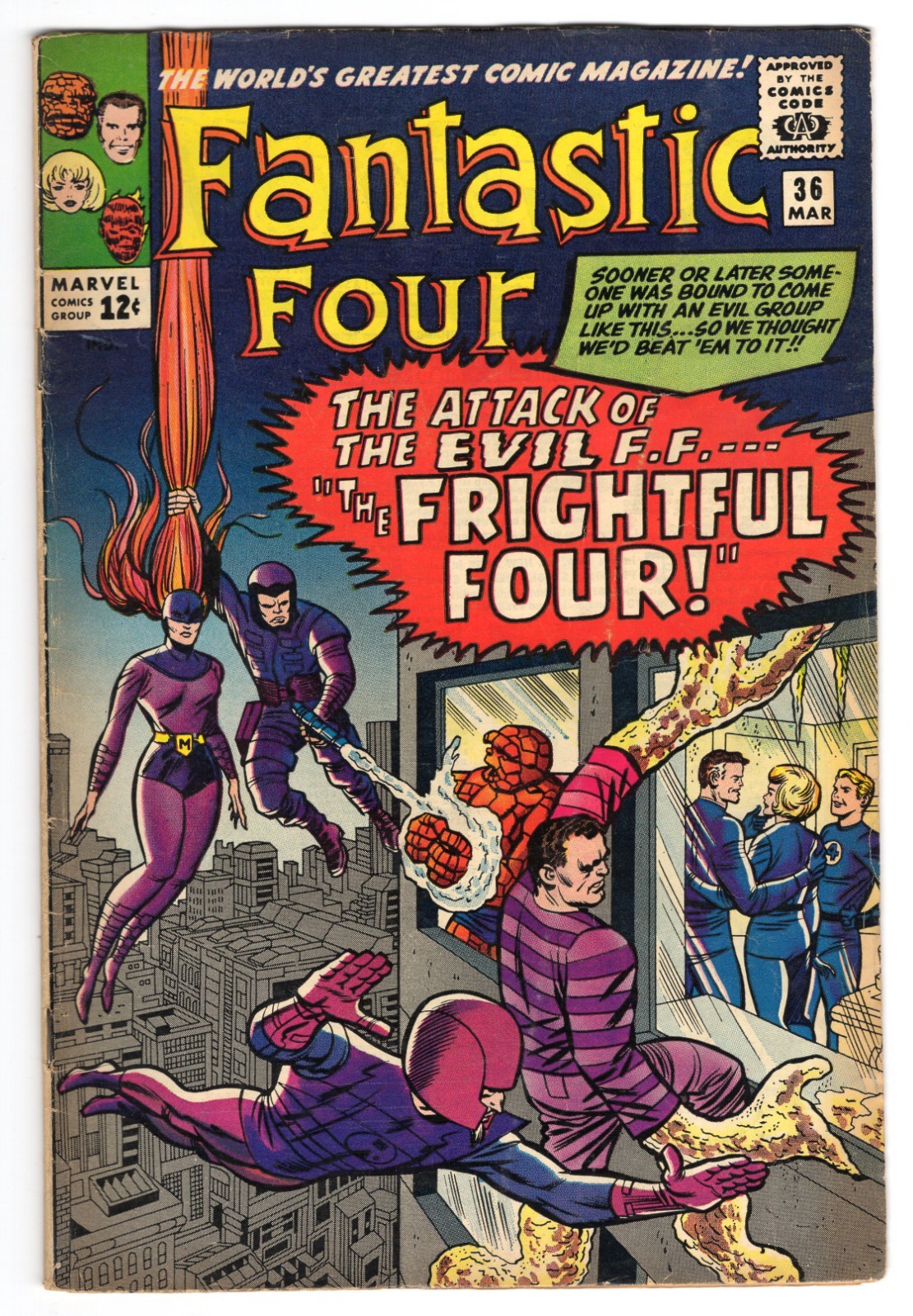 Fantastic Four 36 1965 Marvel Comics VG+ 4.5 1st App Frightful Four X-Men