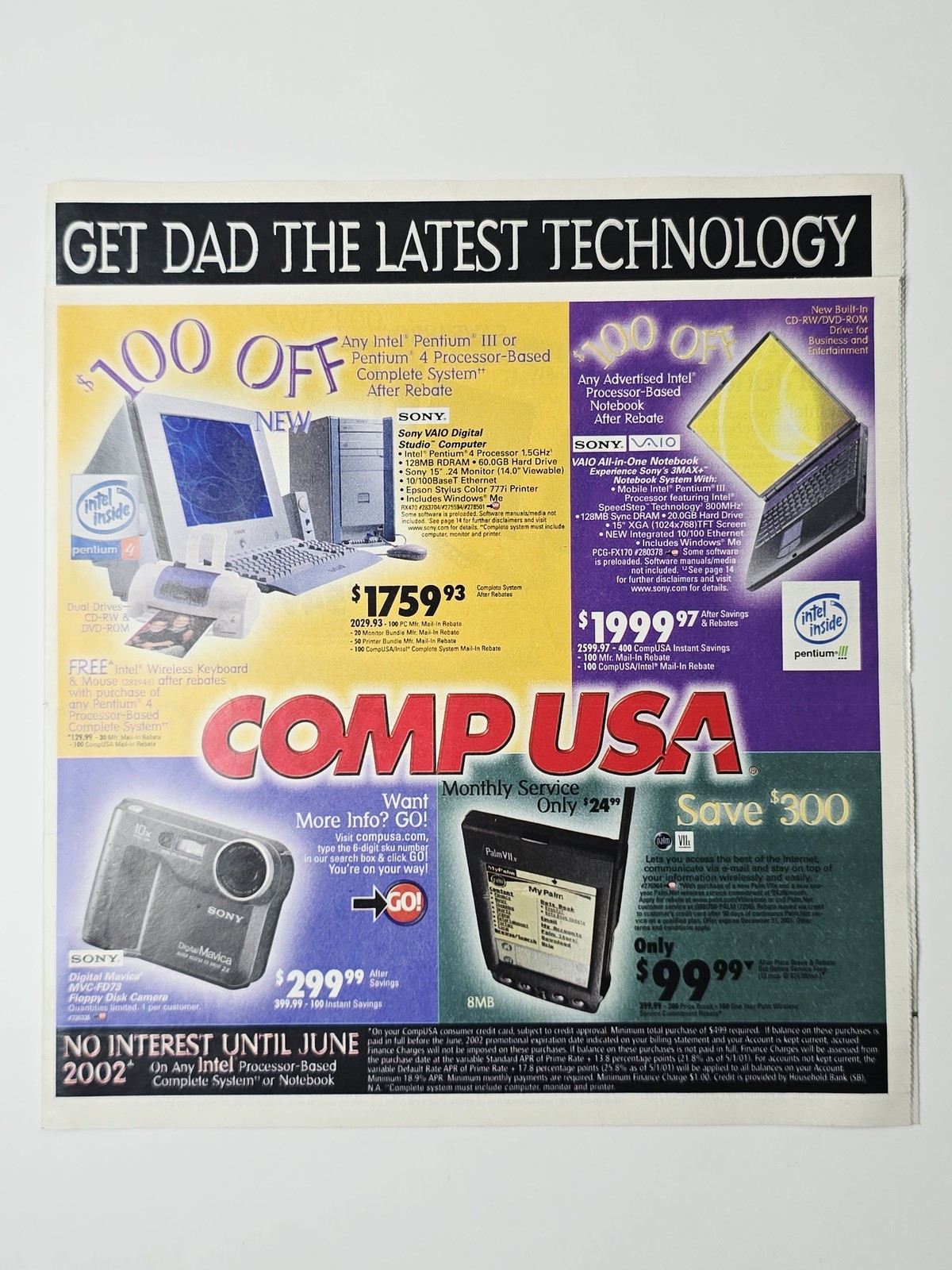 CompUSA 2001 Game Boy Advance Apple iMac Sony Father's Day Store Circular